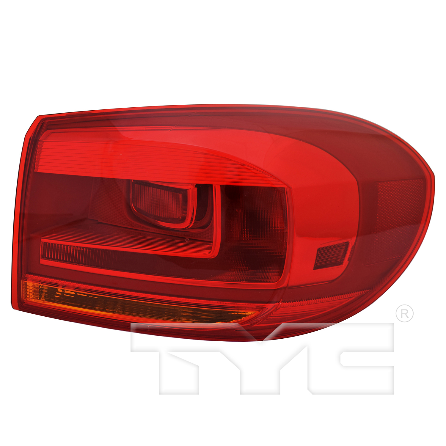 Right taillamp assembly outer new aftermarket replacement Volkswagen Tiguan 2012-2017
