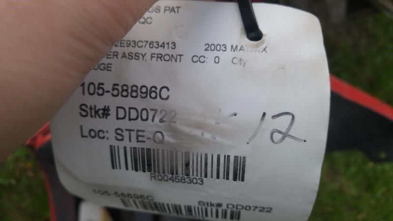 Left front bumper insert used genuine OEM Toyota Matrix 2003-2004