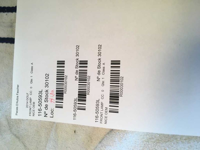 Front Lamp used genuine OEM Volkswagen Beetle 2013-2019