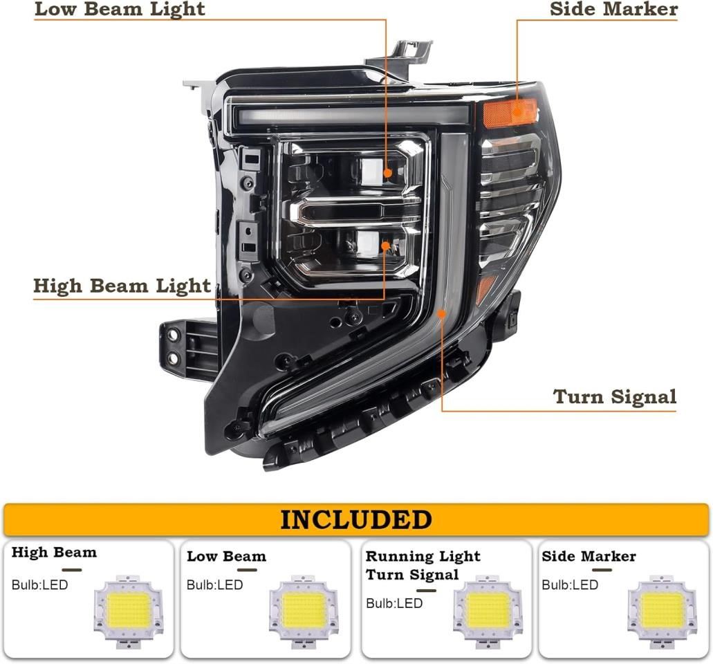 Left headlamp assembly composite used genuine OEM GMC Sierra 1500 2022-2025
