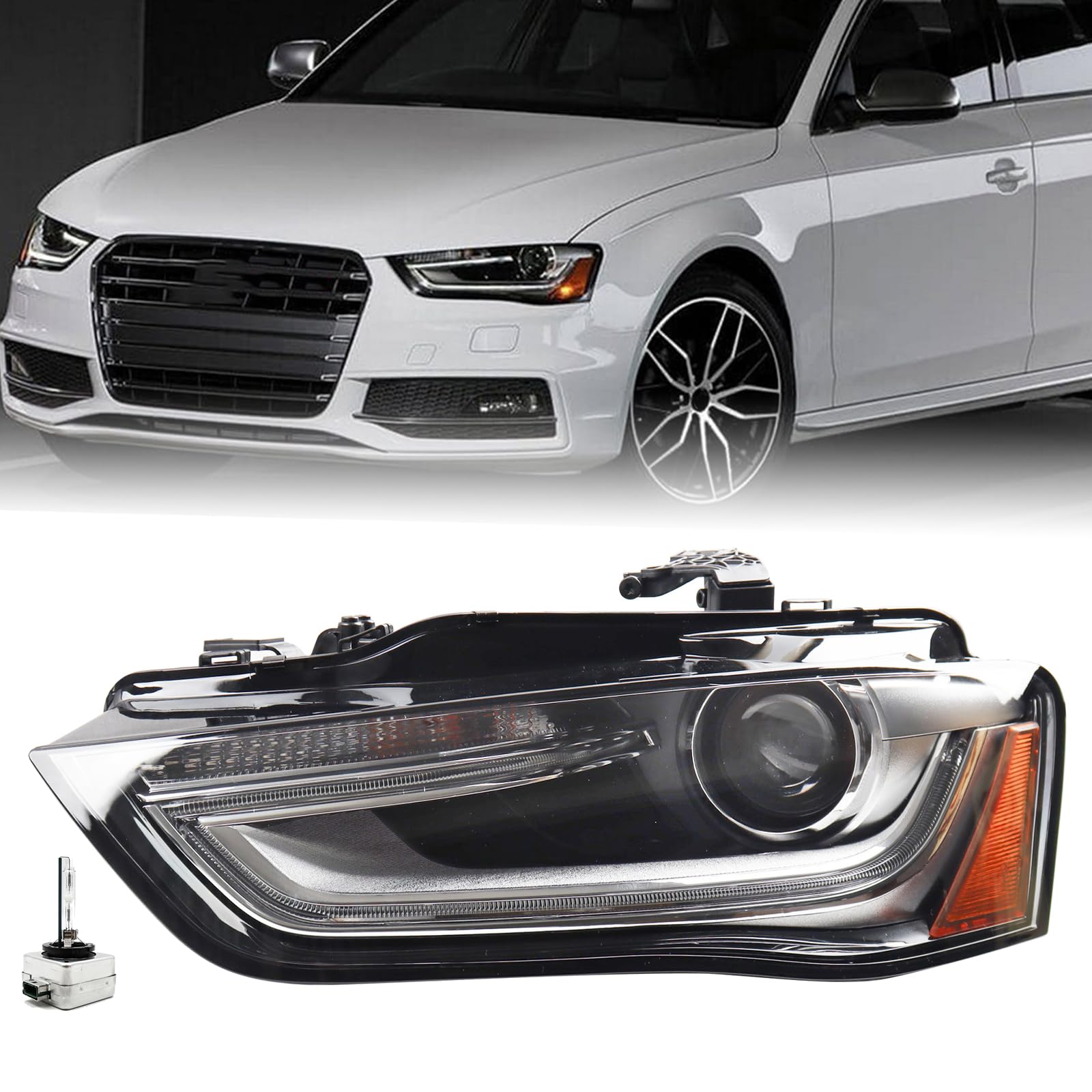 Left headlamp assembly composite used genuine OEM Audi A5 Quattro 2012-2017