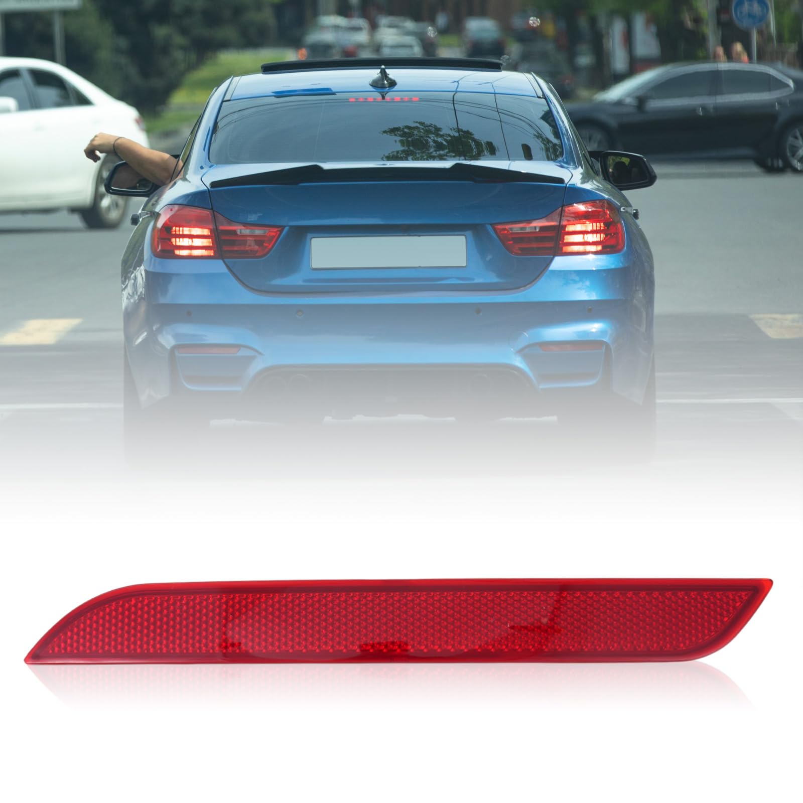 Right rear bumper reflector new aftermarket replacement BMW 328I 2012-2015