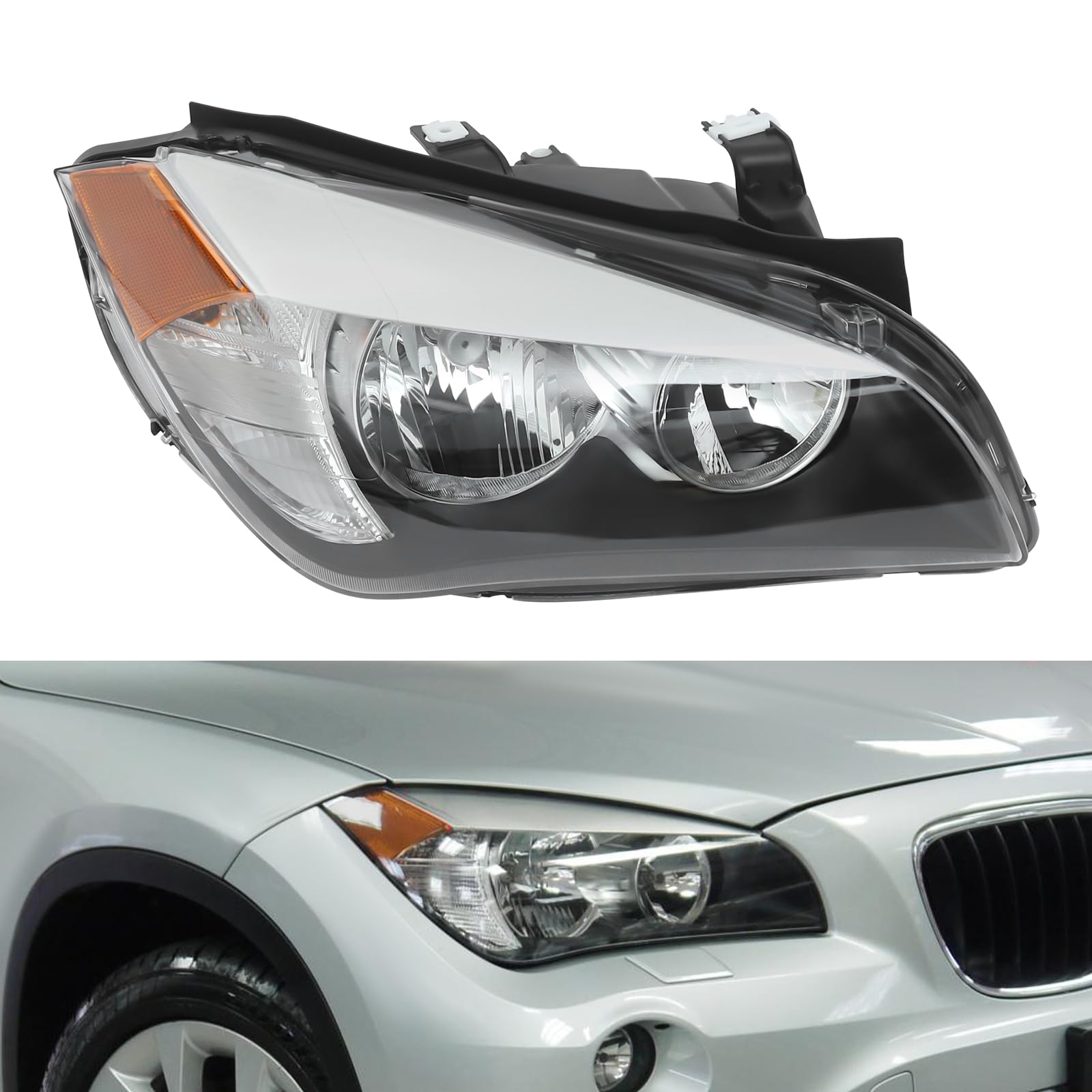 Right headlamp lens/housing new aftermarket replacement BMW X1 2013-2015