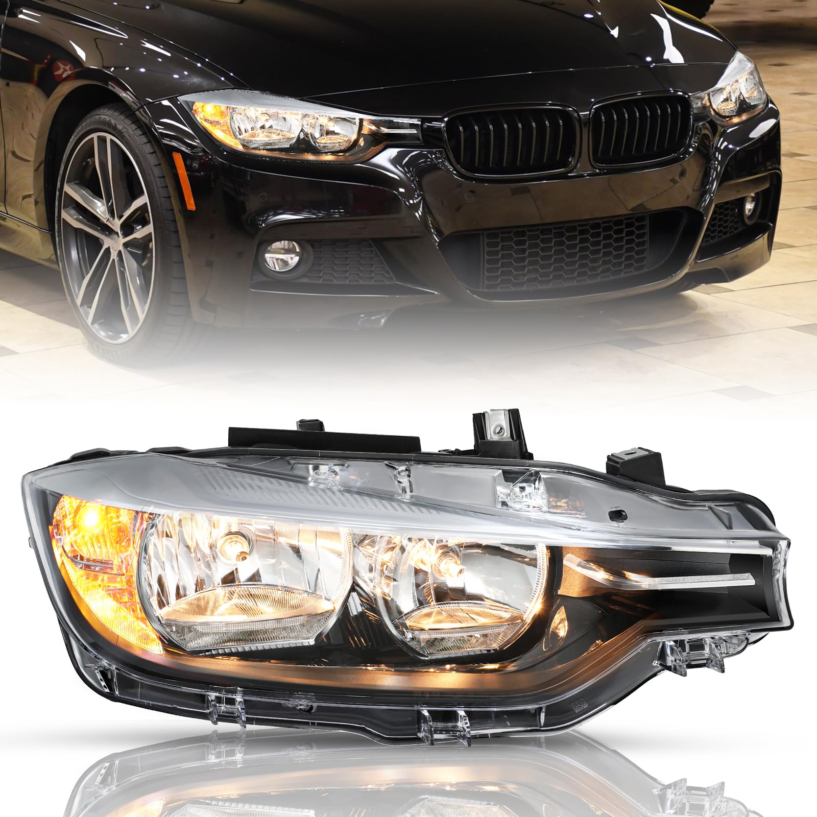 Right headlamp lens/housing new aftermarket replacement BMW 320I 2016-2018