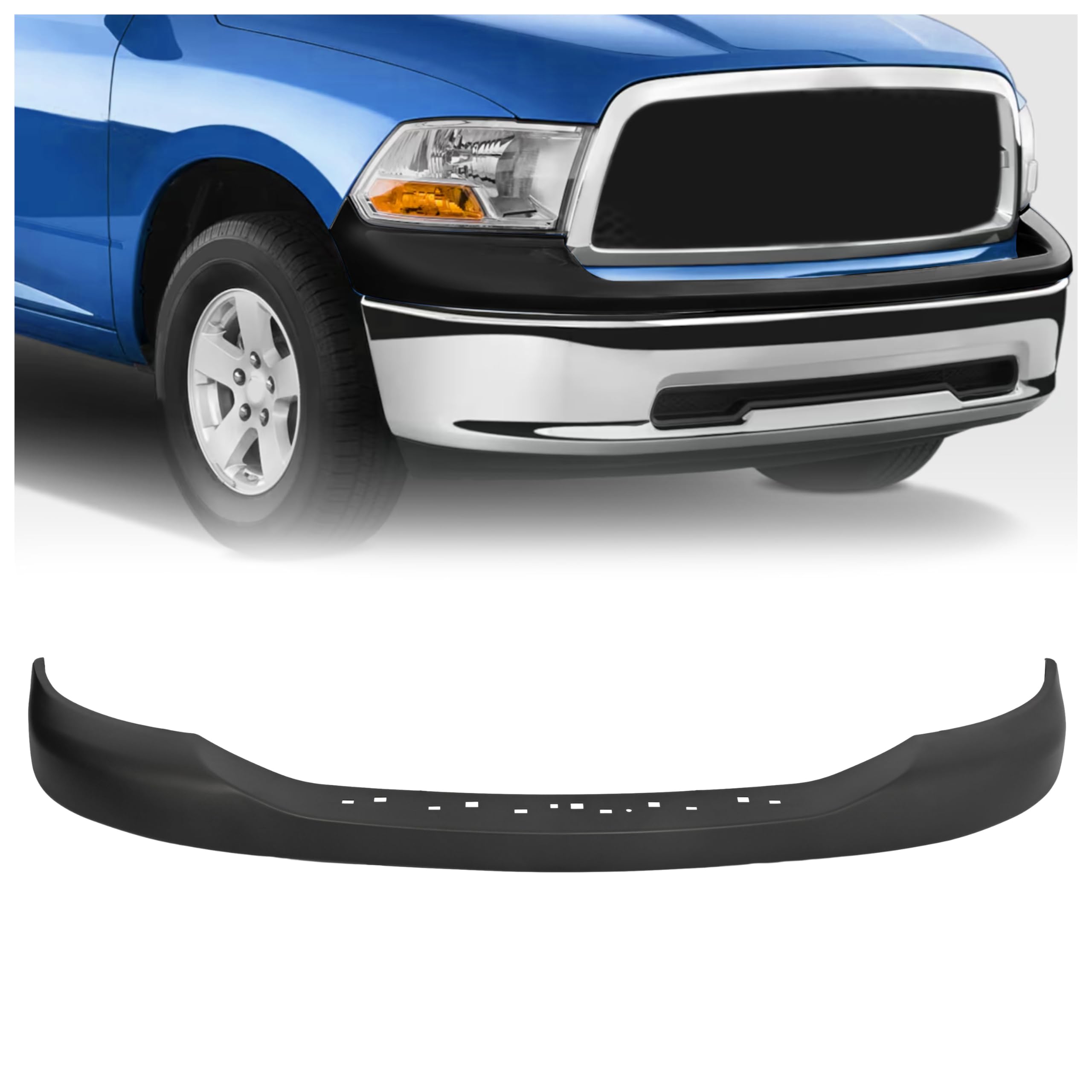 Defensa (parachoques) delantera nueva aftermarket certificada CAPA Dodge RAM 1500 2006-2009
