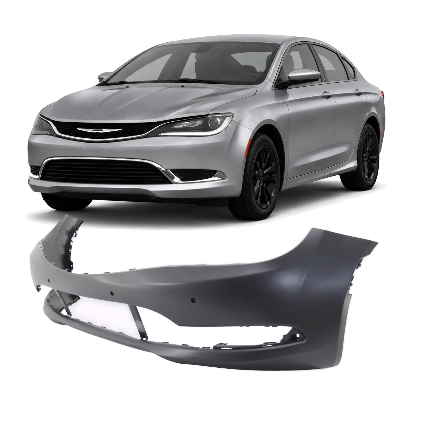 Front bumper cover new aftermarket replacement Chrysler 200 2015-2017
