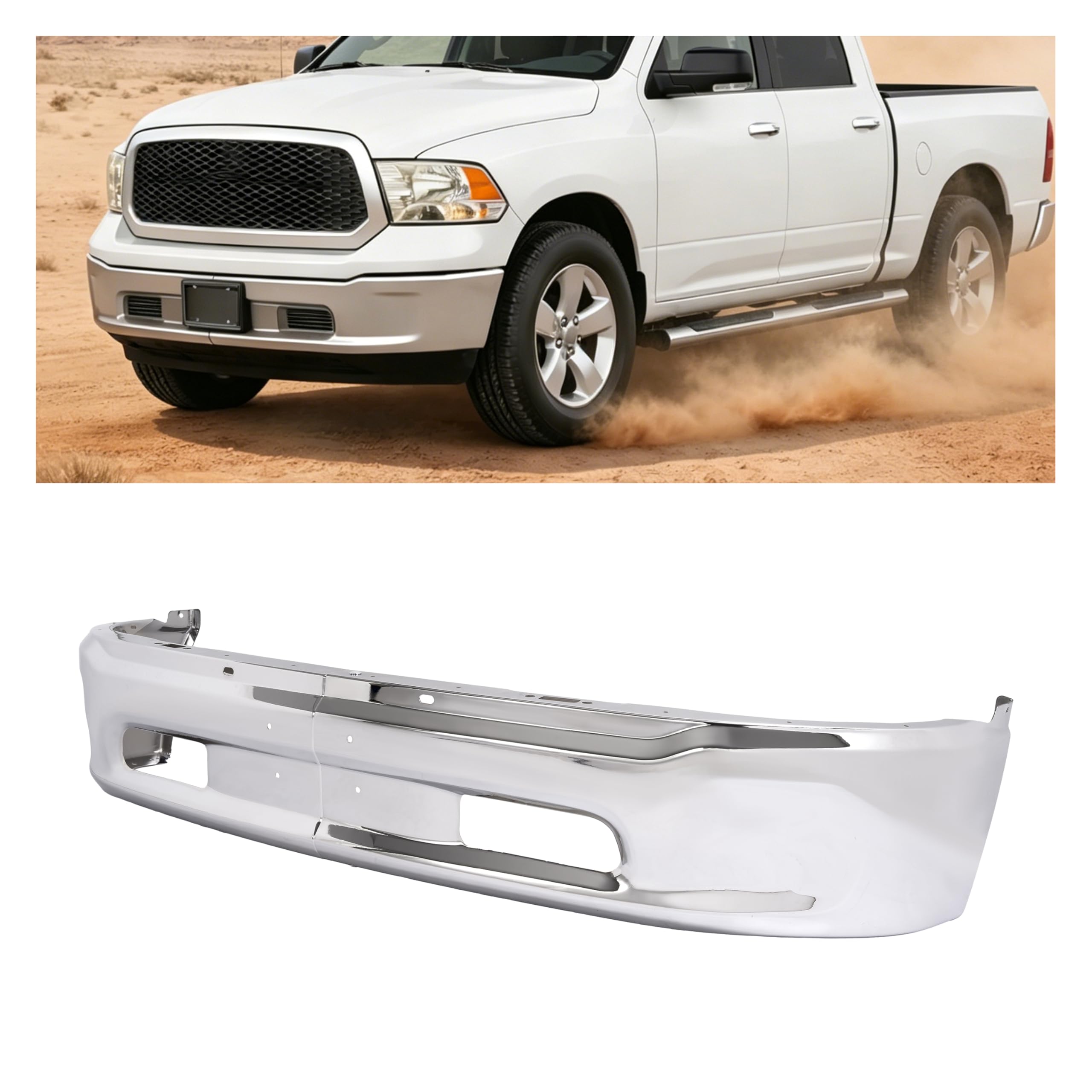 Defensa (parachoques) delantera nueva de reemplazo (aftermarket) RAM 1500 2013-2018