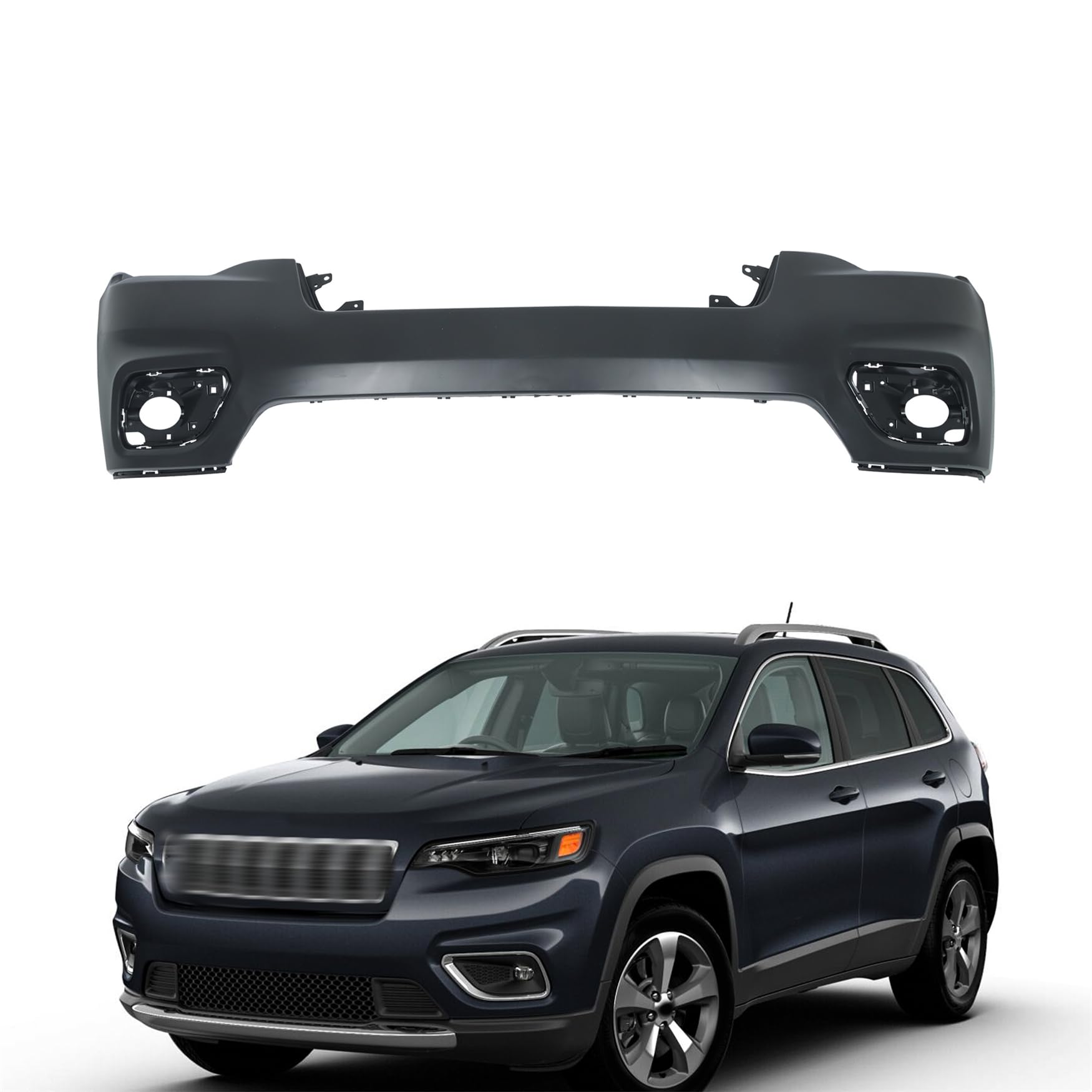 Front bumper cover upper new aftermarket replacement Jeep Cherokee 2019-2023