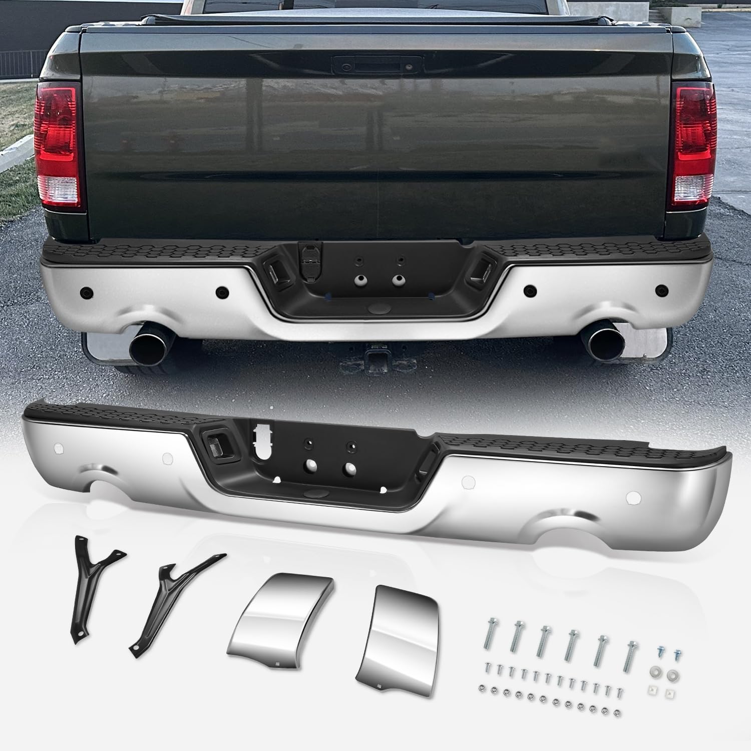 Rear bumper assembly new aftermarket replacement RAM 1500 2011-2018