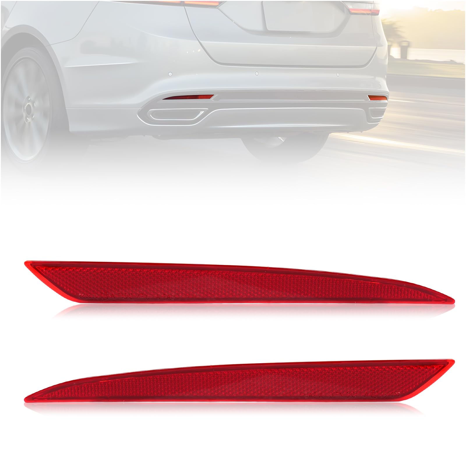 Right rear bumper reflector new CAPA certified aftermarket Ford Fusion 2013-2018