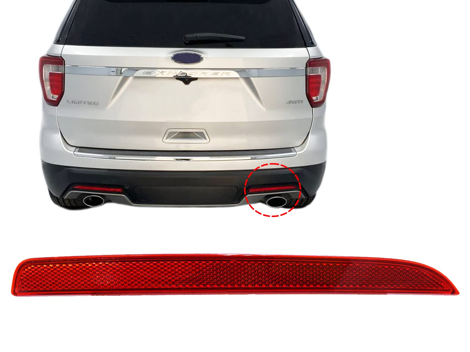 Defensa (parachoques) trasera derecha nueva de reemplazo (aftermarket) Ford Explorer 2016-2019