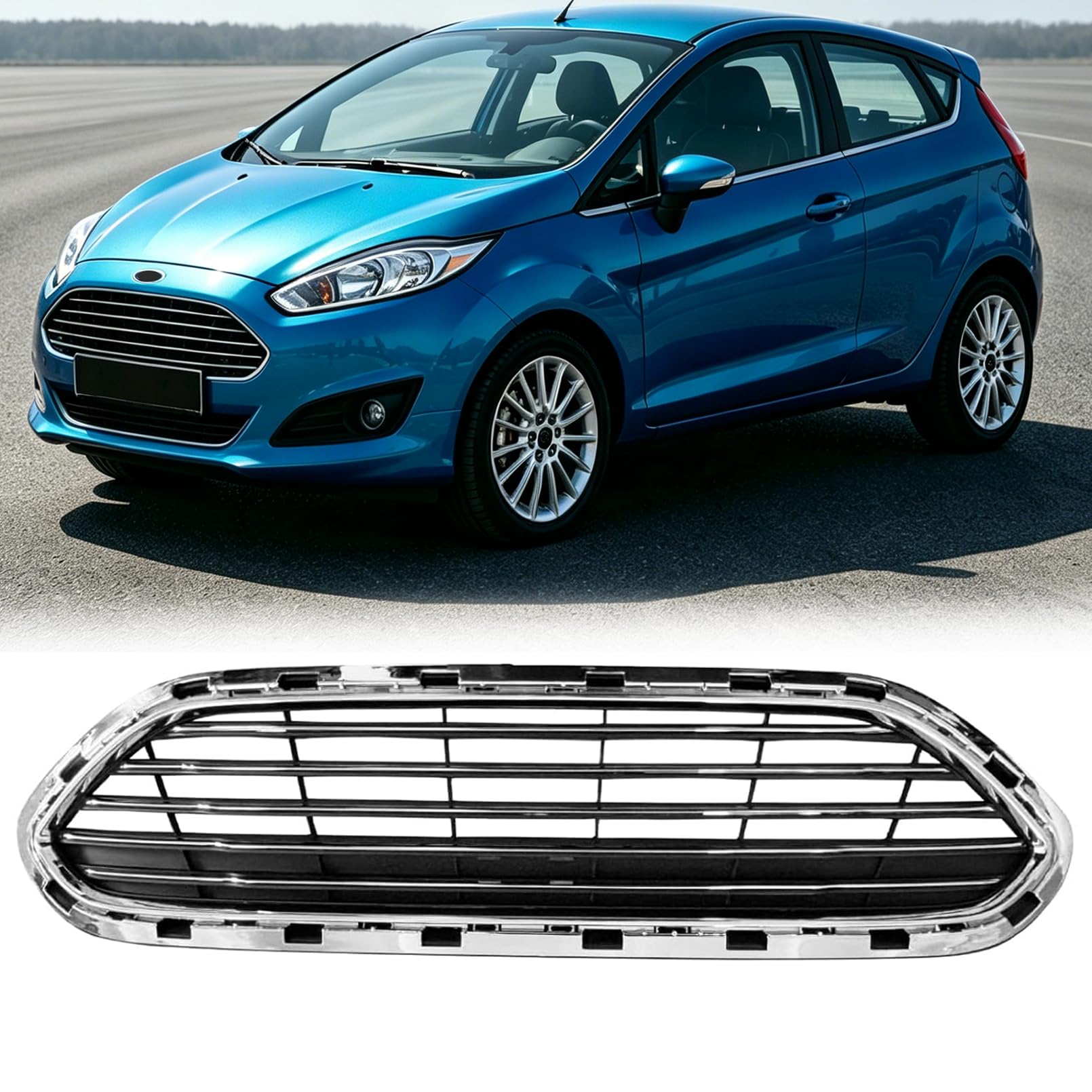 Grille assembly new aftermarket replacement Ford Fiesta 2014-2019