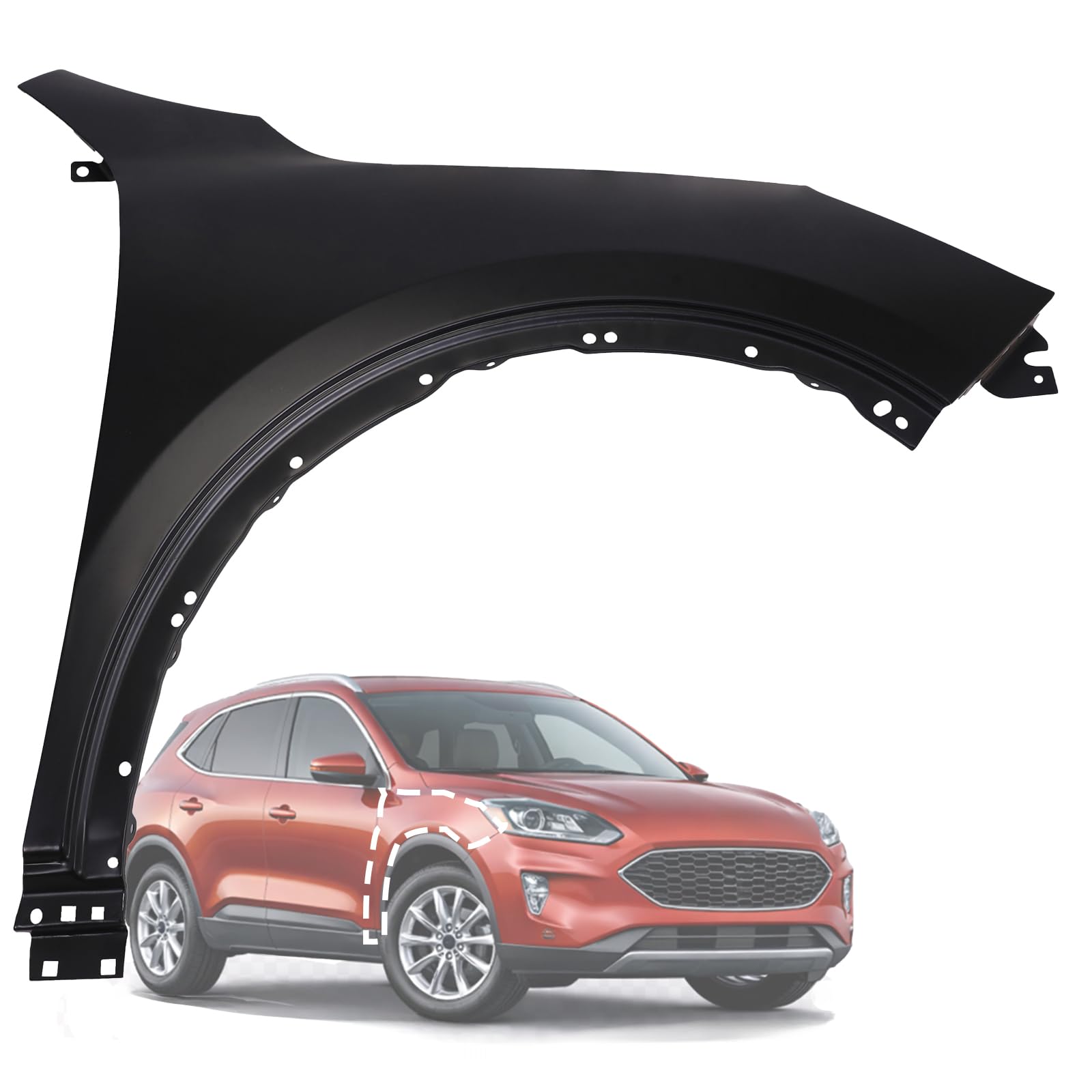 Right front fender assembly new CAPA certified aftermarket Ford Escape 2020-2024