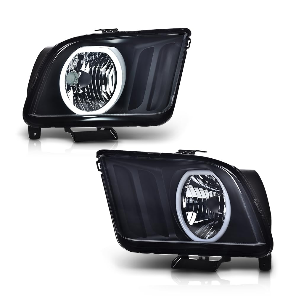 Left headlamp assembly composite new CAPA certified aftermarket Ford Mustang 2005-2006