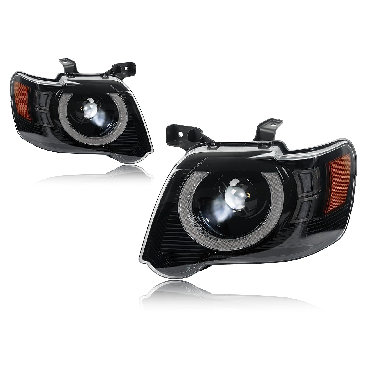 Left headlamp assembly composite new aftermarket replacement Ford Explorer 2006-2010