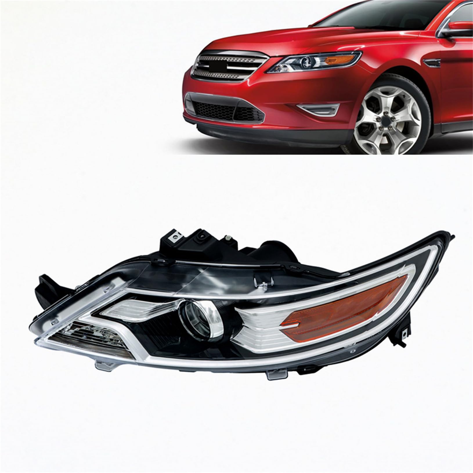 Left headlamp assembly composite new aftermarket replacement Ford Taurus 2010-2012
