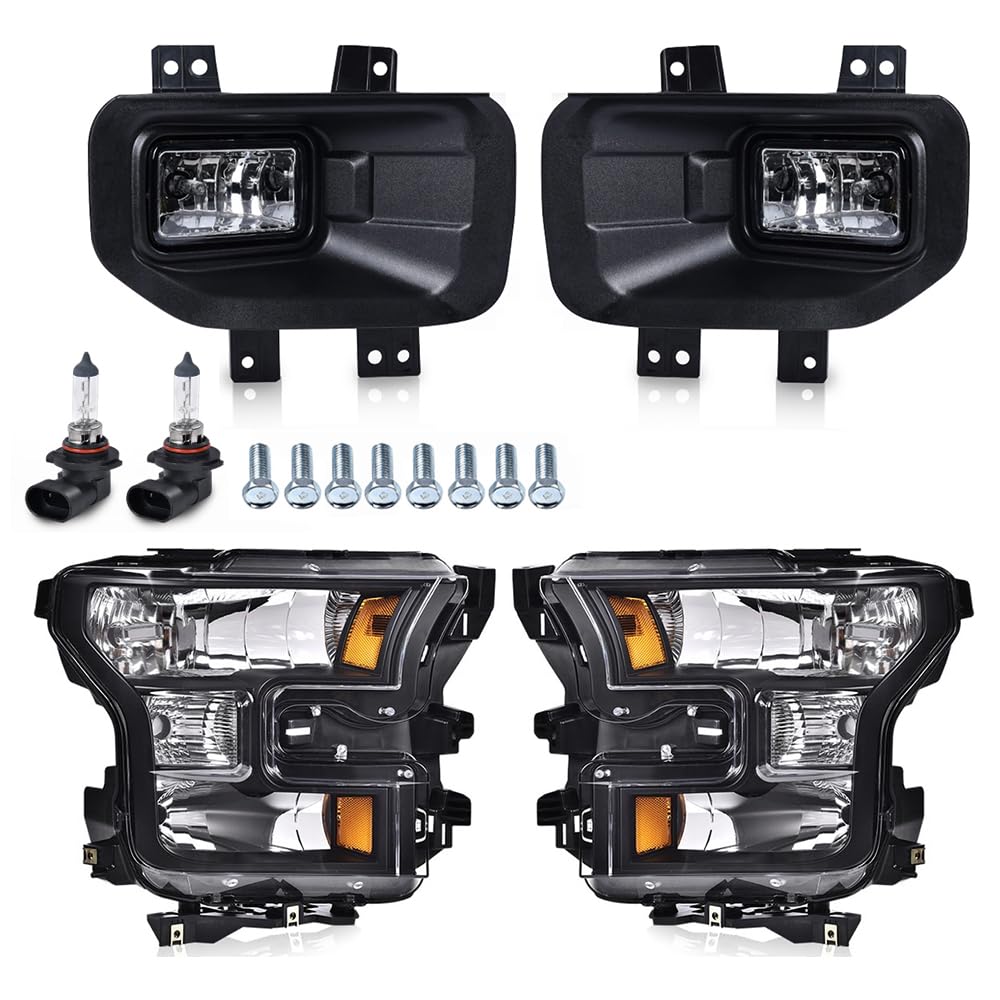 Left headlamp assembly composite used genuine OEM Ford F-150 2015-2017