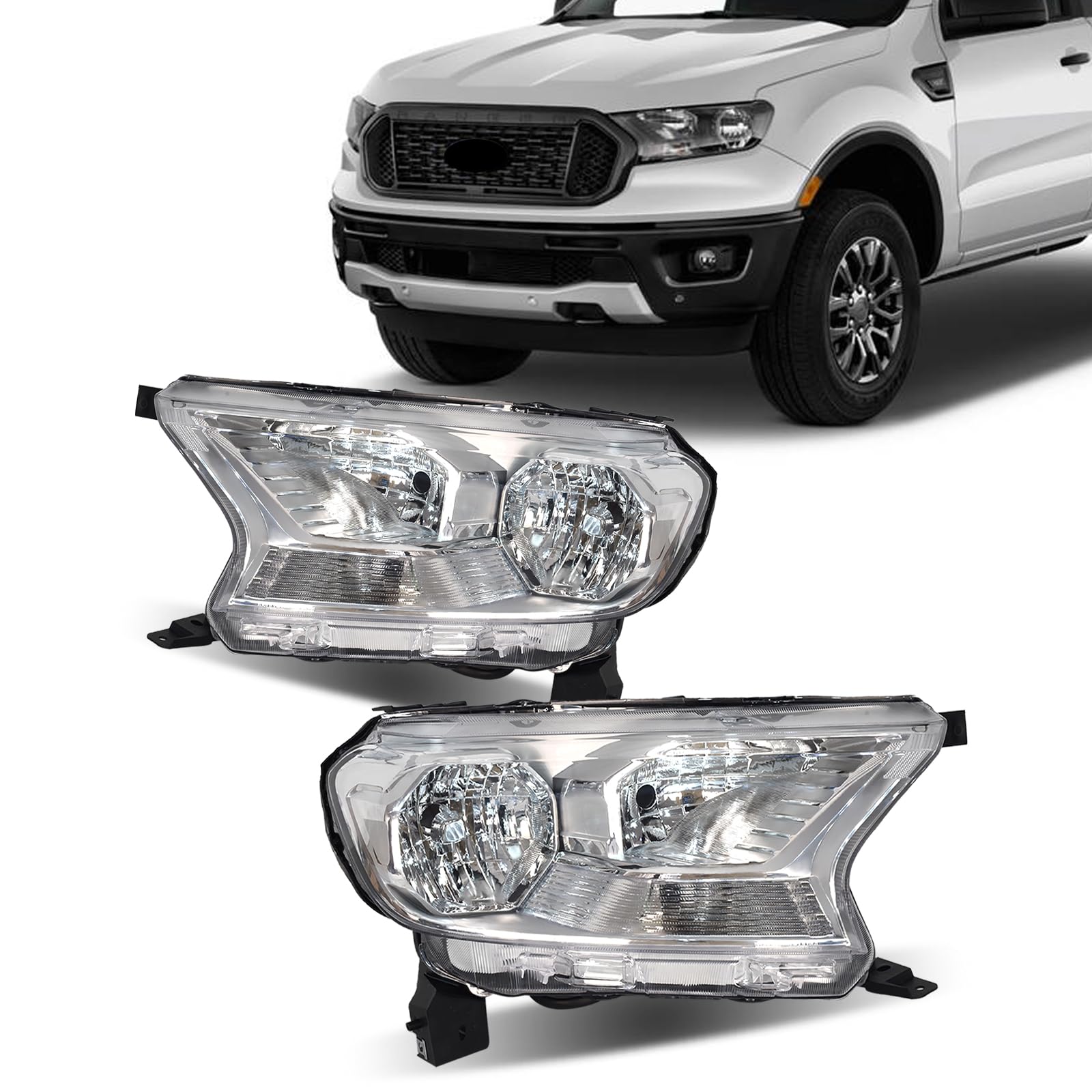 Left headlamp assembly composite new CAPA certified aftermarket Ford Ranger 2019-2023