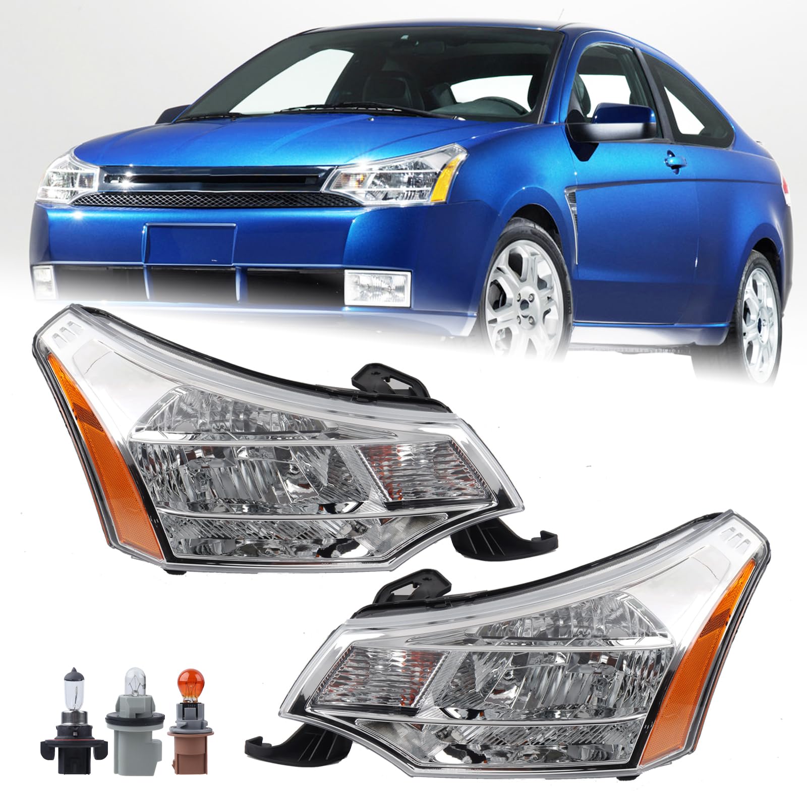 Right headlamp assembly composite new CAPA certified aftermarket Ford Focus 2008-2011