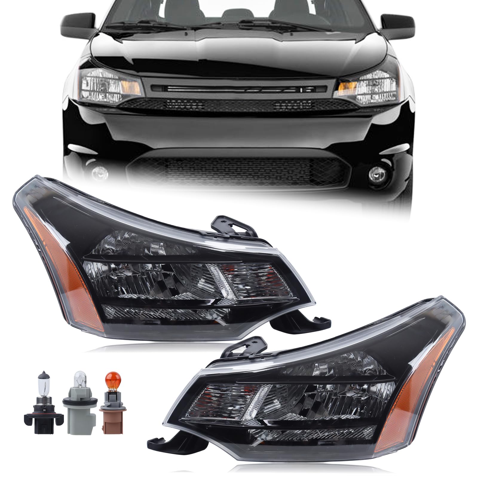 Right headlamp assembly composite new CAPA certified aftermarket Ford Focus 2009-2011