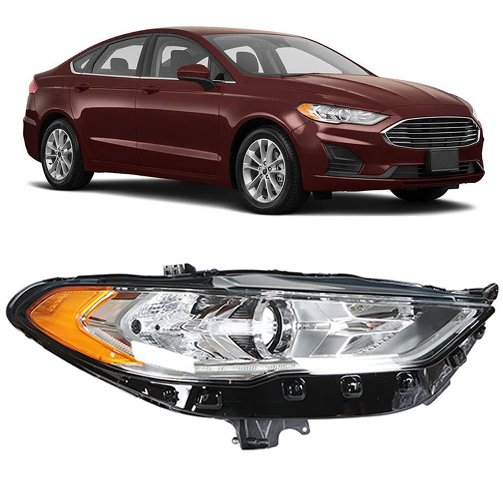Right headlamp assembly composite new CAPA certified aftermarket Ford Fusion 2017-2020