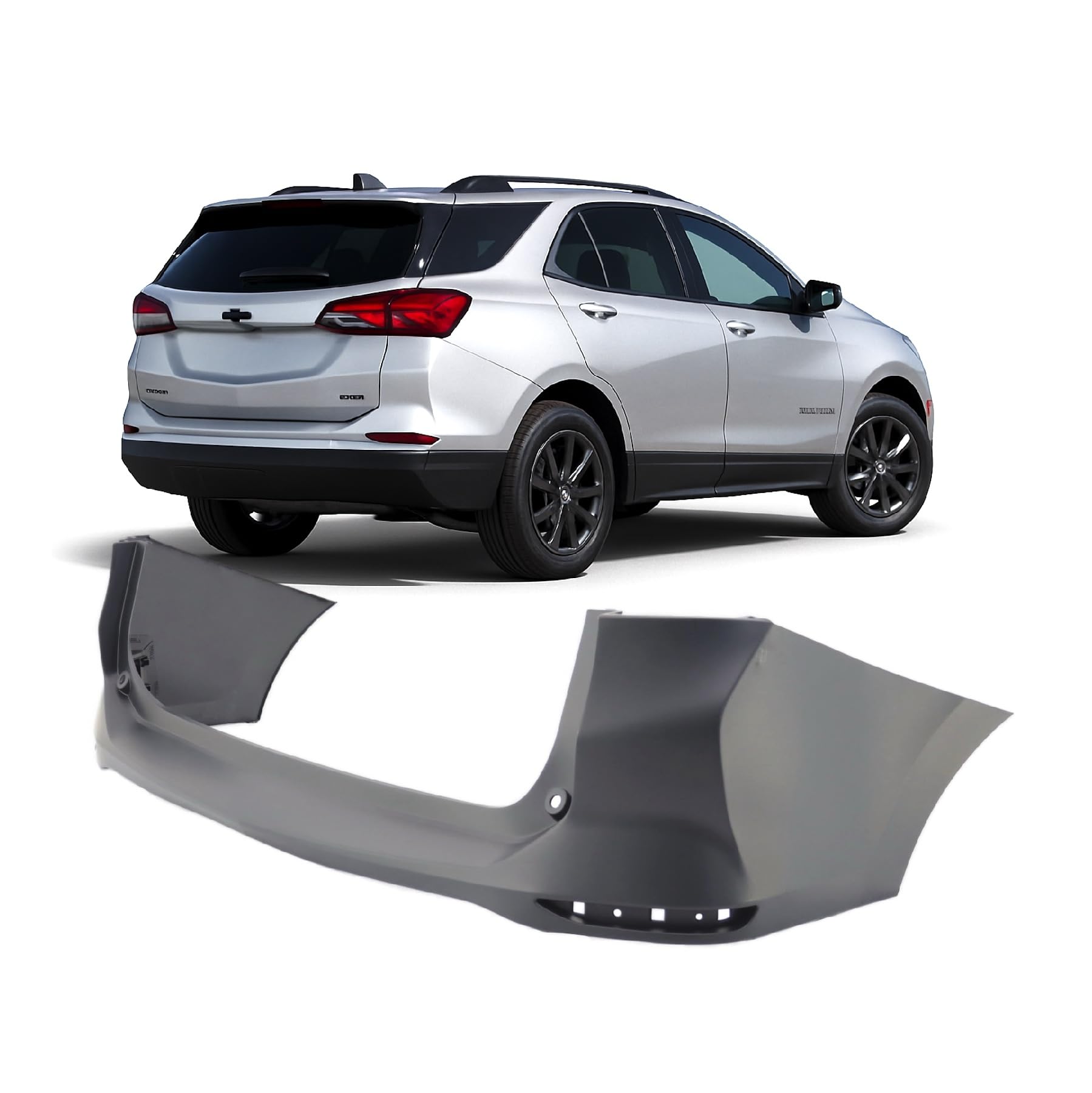 Rear bumper cover upper new CAPA certified aftermarket Chevrolet Equinox 2018-2024
