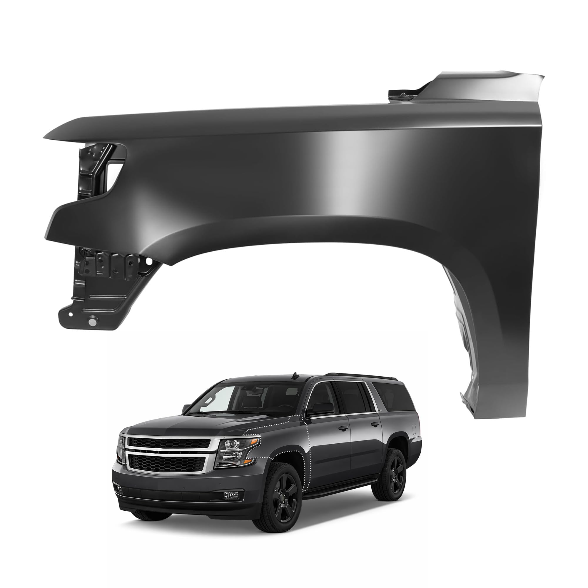 Left front fender assembly new aftermarket replacement Chevrolet Suburban 2015-2020