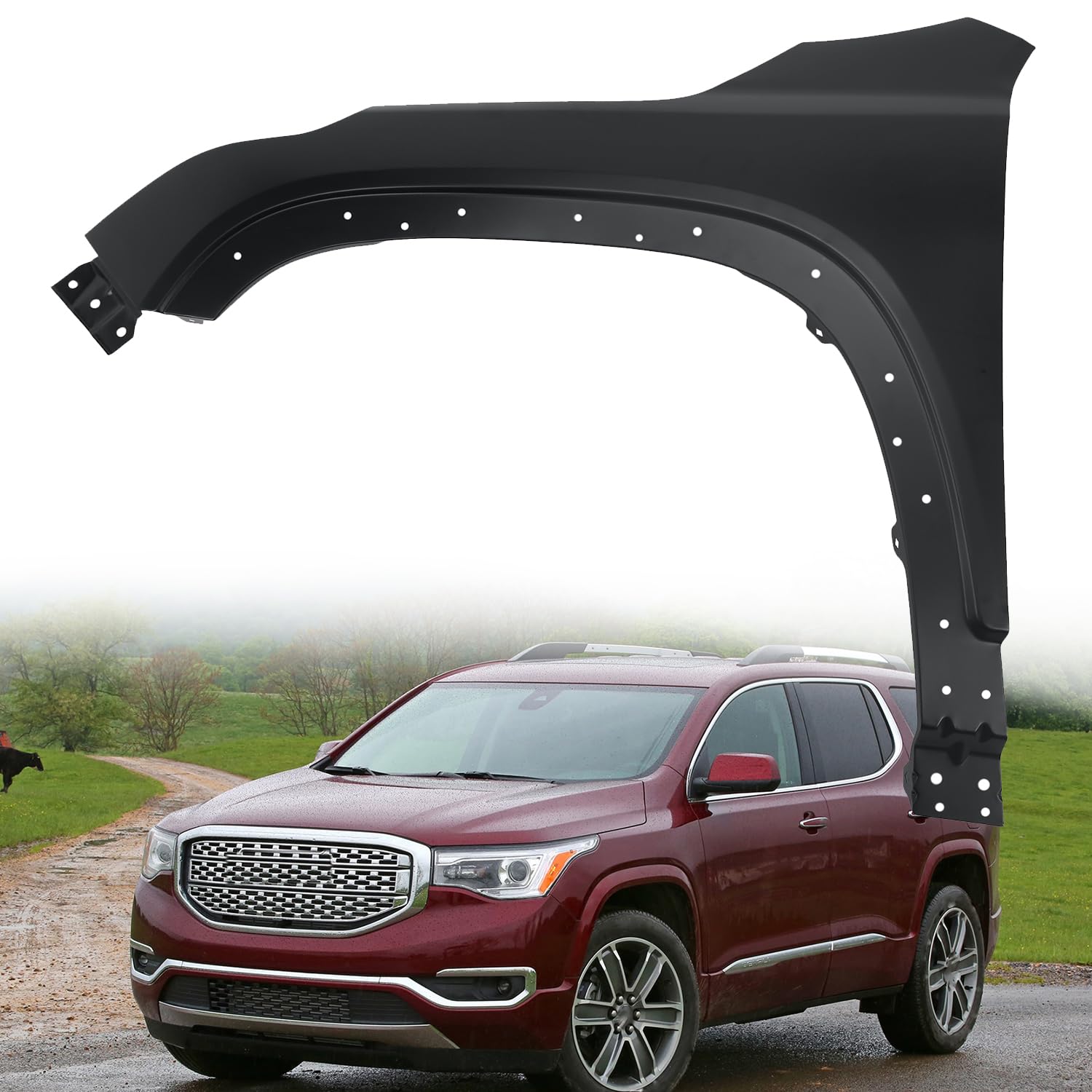 Left front fender assembly new CAPA certified aftermarket GMC Acadia 2017-2019