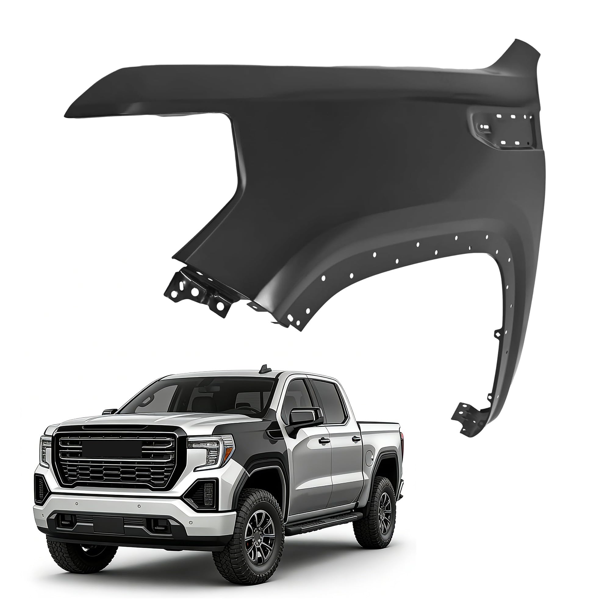 Left front fender assembly new aftermarket replacement GMC Sierra 1500 2019-2025
