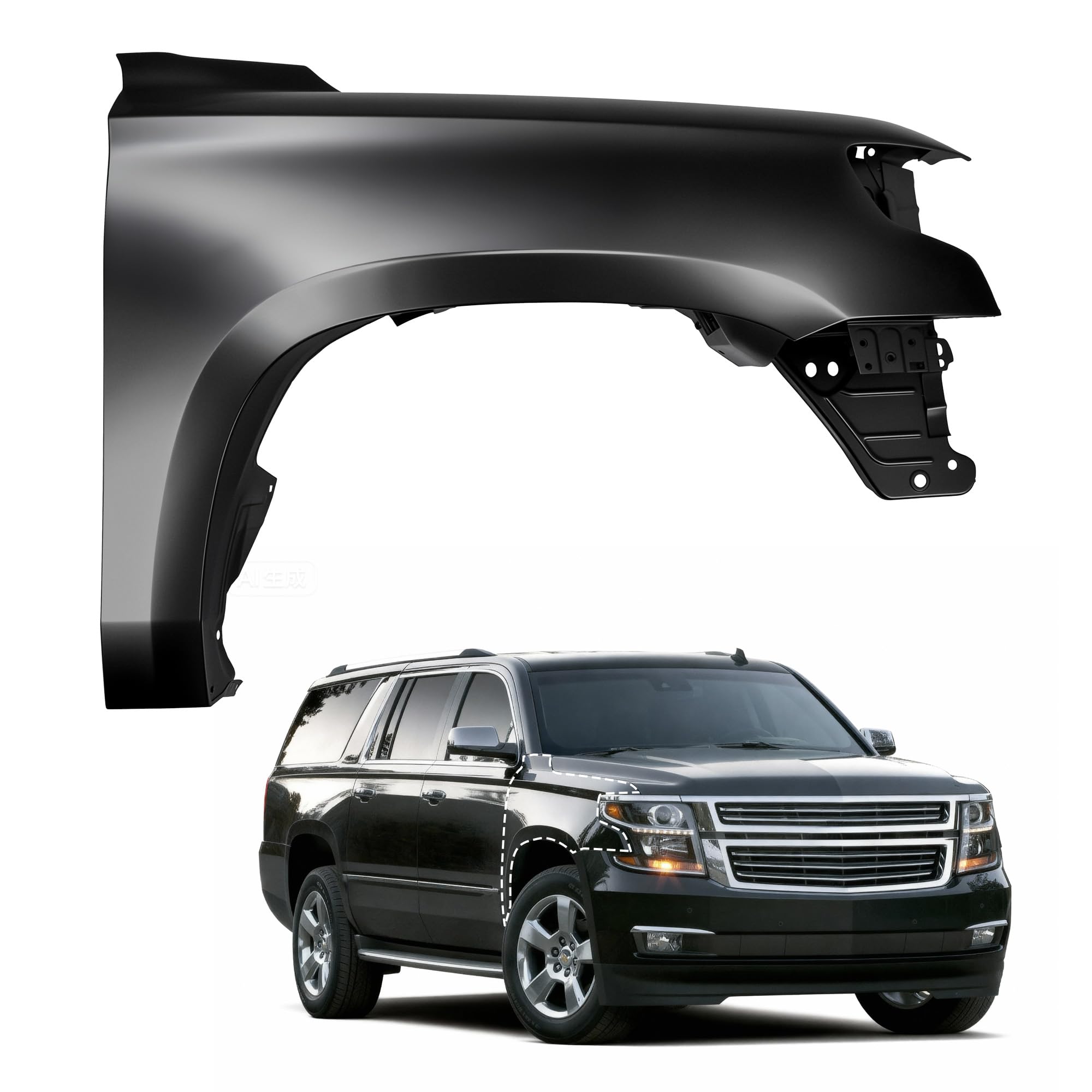 Right front fender assembly new aftermarket replacement Chevrolet Suburban 2015-2020