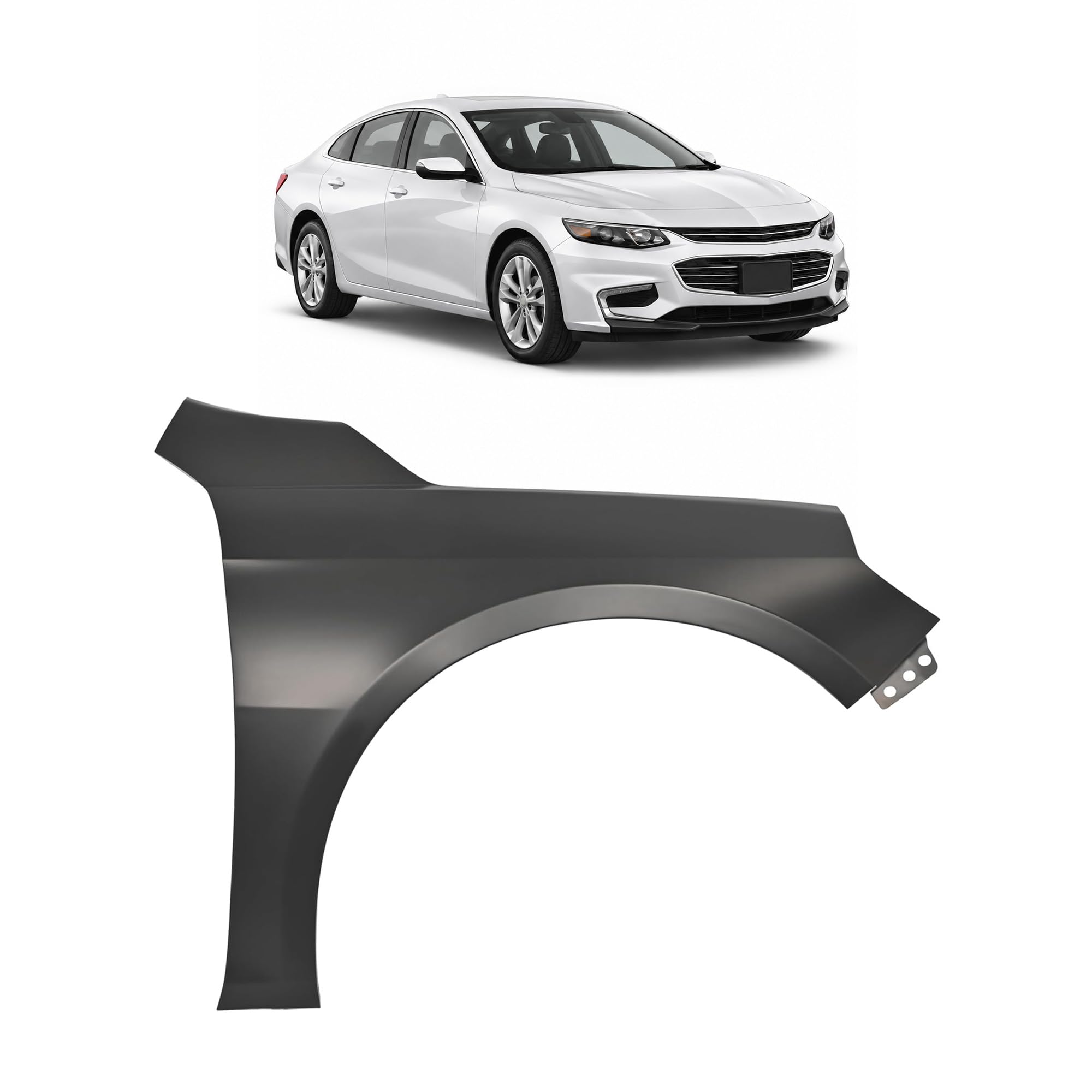 Right front fender assembly new aftermarket replacement Chevrolet Malibu 2016-2025