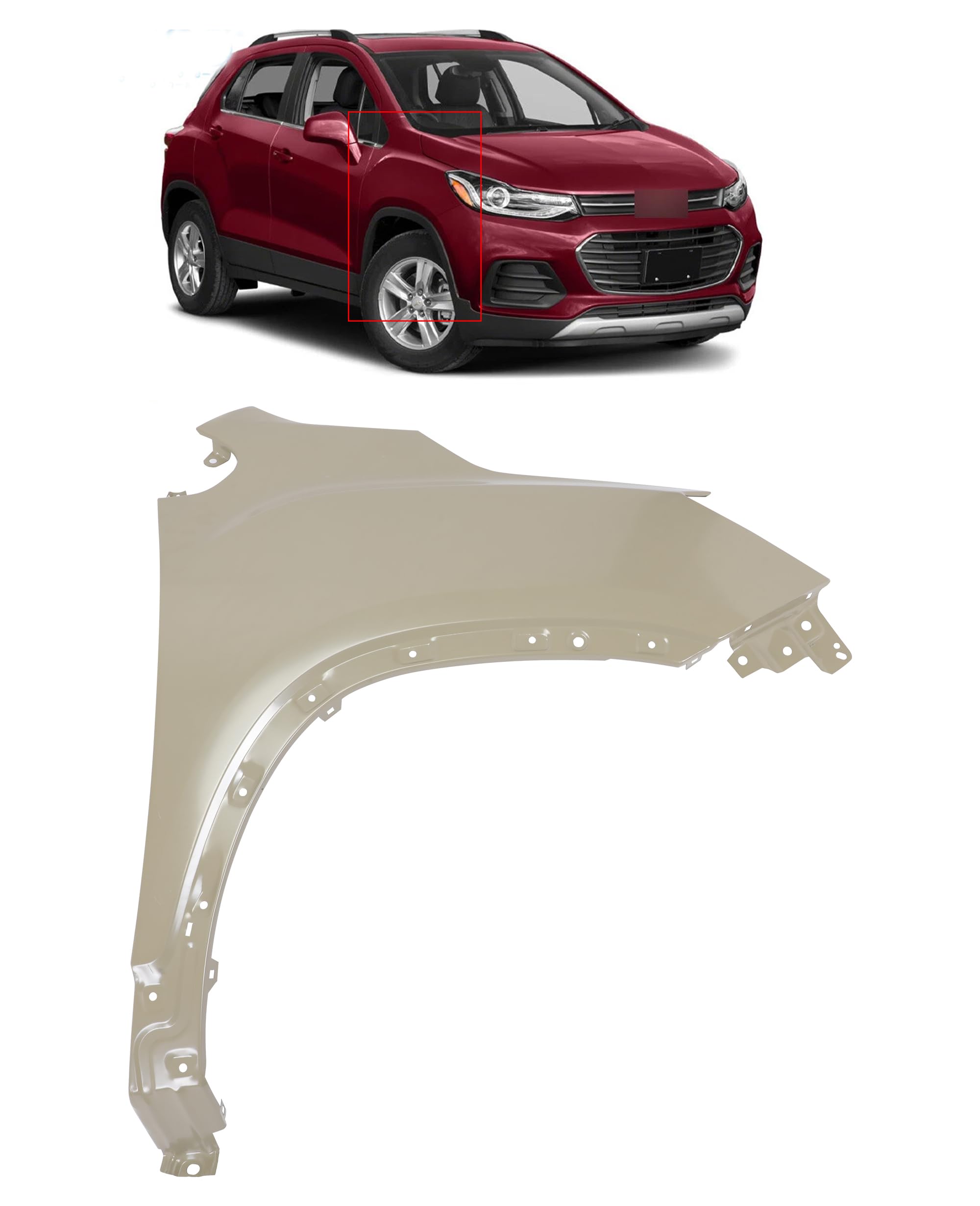 Salpicadera (guardafango) derecha nueva aftermarket certificada CAPA Chevrolet Trax 2017-2022