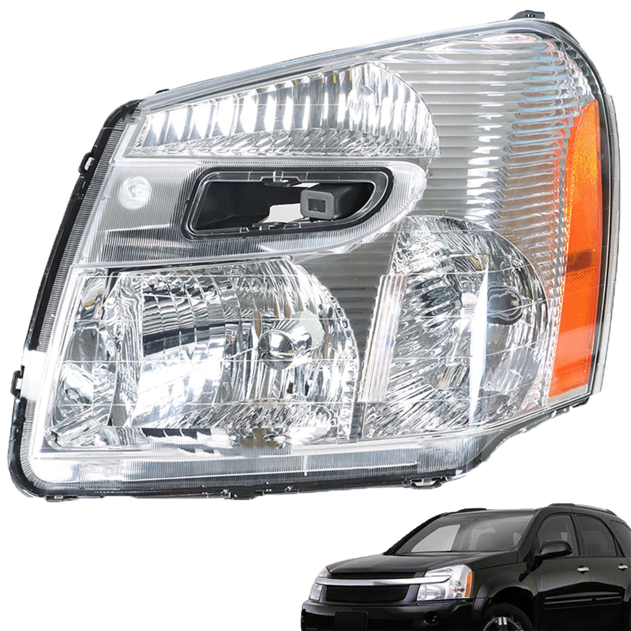 Left headlamp assembly composite new aftermarket replacement Chevrolet Equinox 2005-2009