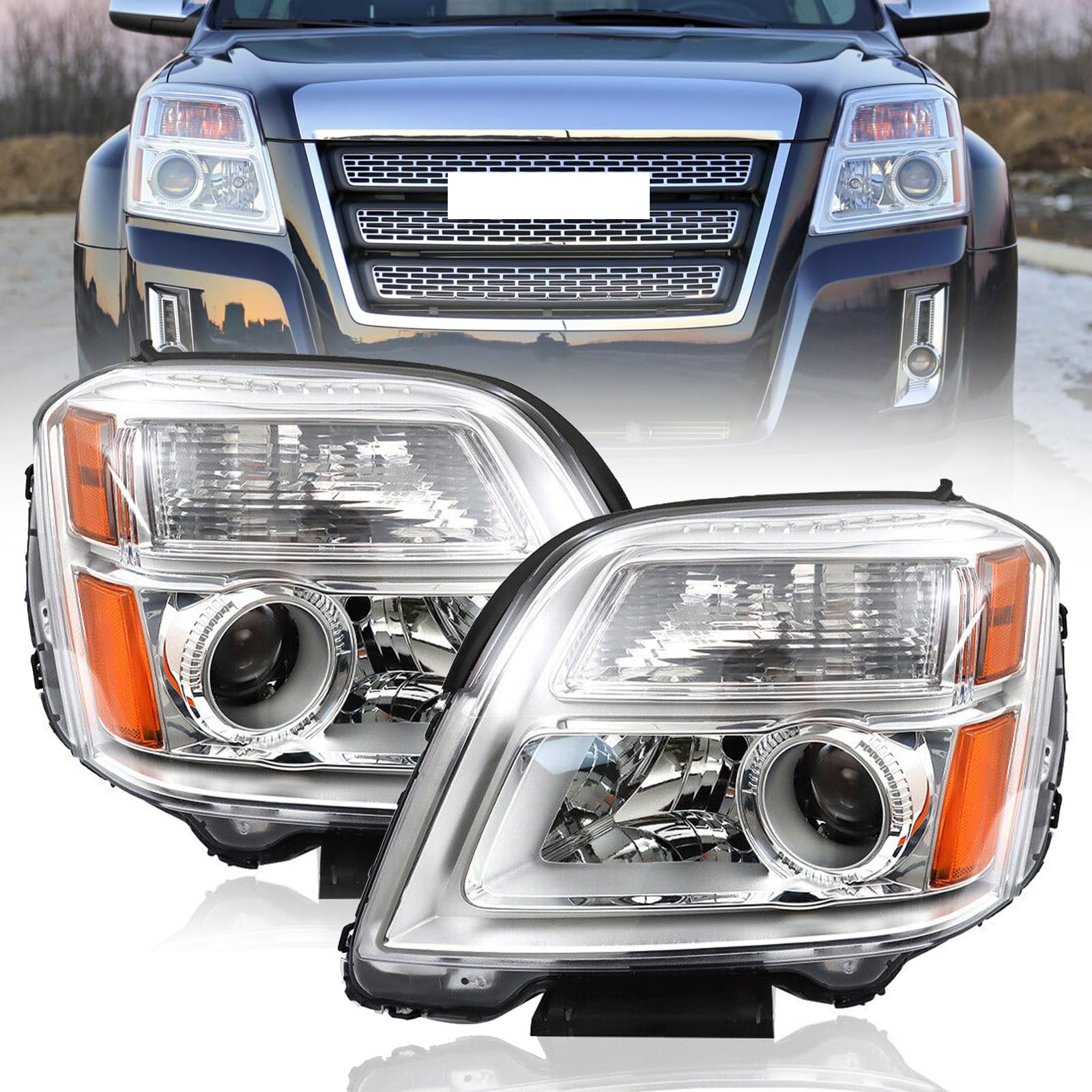 Left headlamp assembly composite new aftermarket replacement GMC Terrain 2010-2015