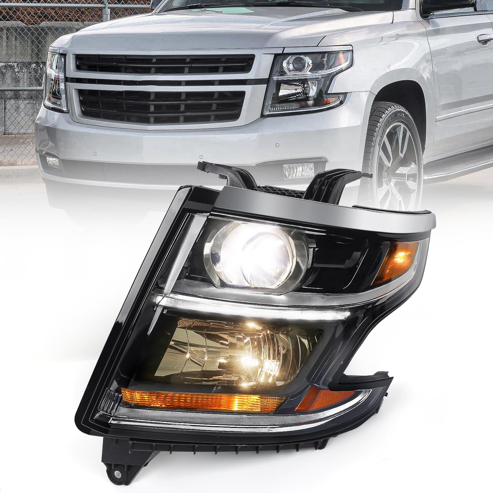 Left headlamp assembly composite new aftermarket replacement Chevrolet Suburban 2015-2020