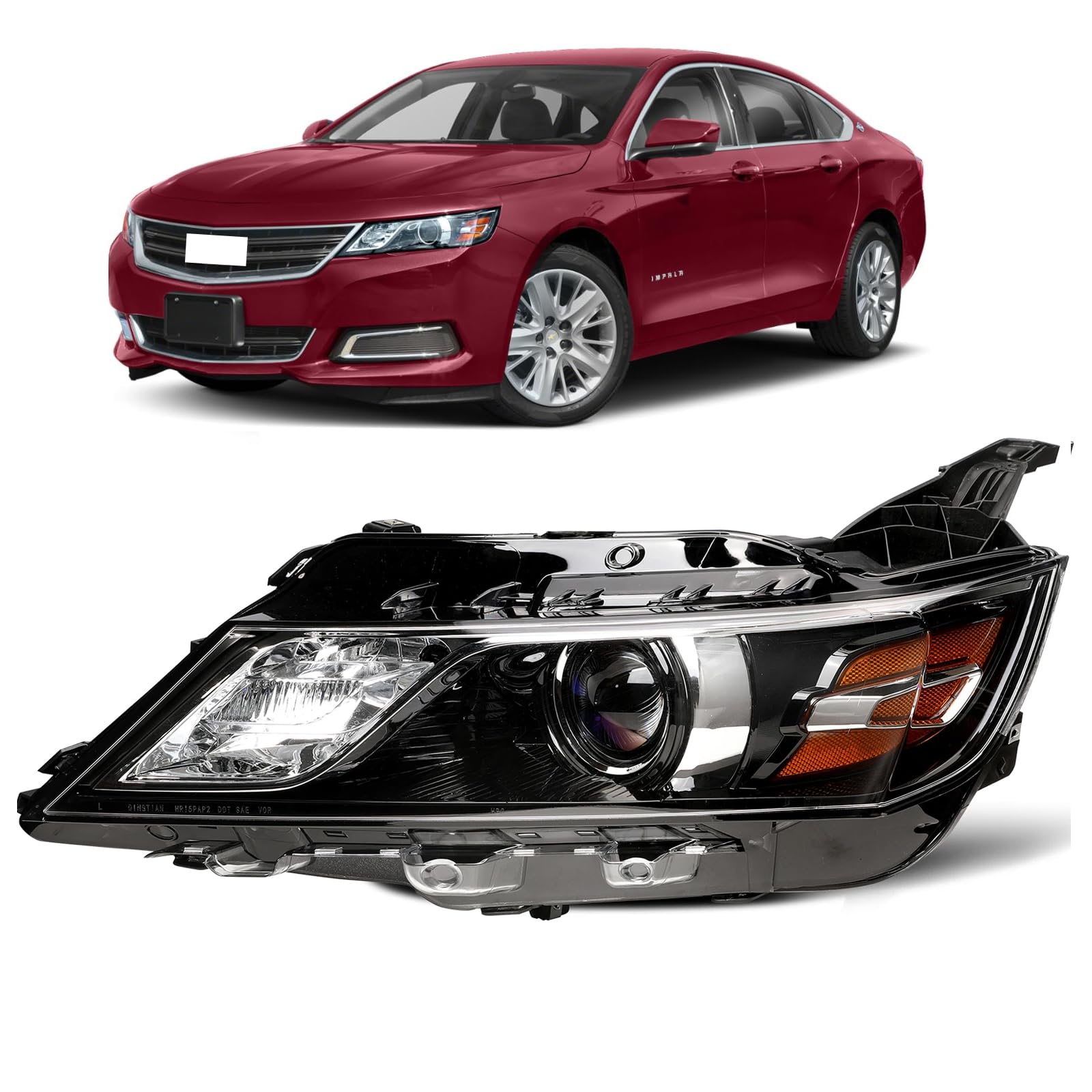 Faro izquierdo nuevo de reemplazo (aftermarket) Chevrolet Impala 2015-2018
