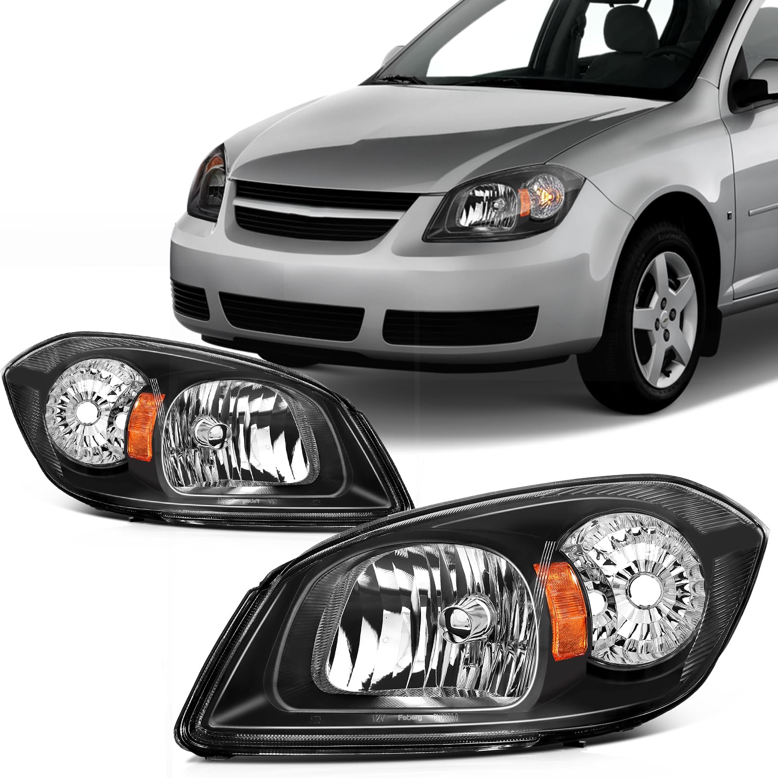 Right headlamp assembly composite new aftermarket replacement Chevrolet Cobalt 2005-2010