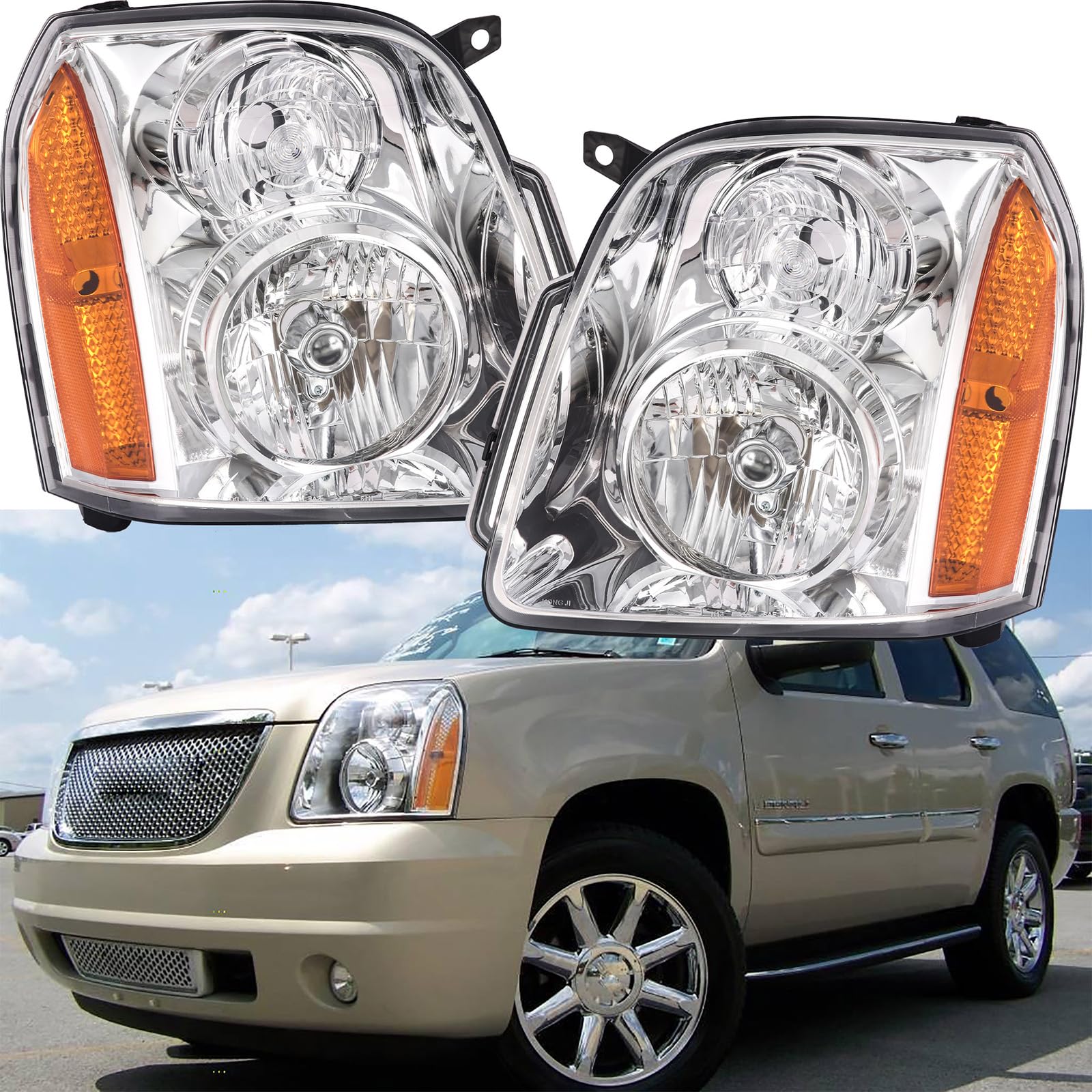 Right headlamp assembly composite new CAPA certified aftermarket GMC Yukon 2007-2014
