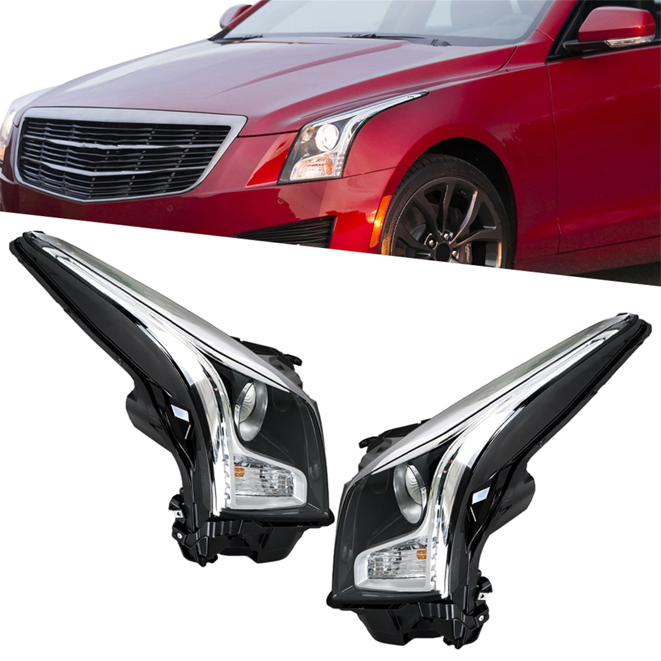 Right headlamp assembly composite used genuine OEM Cadillac ATS 2013-2018