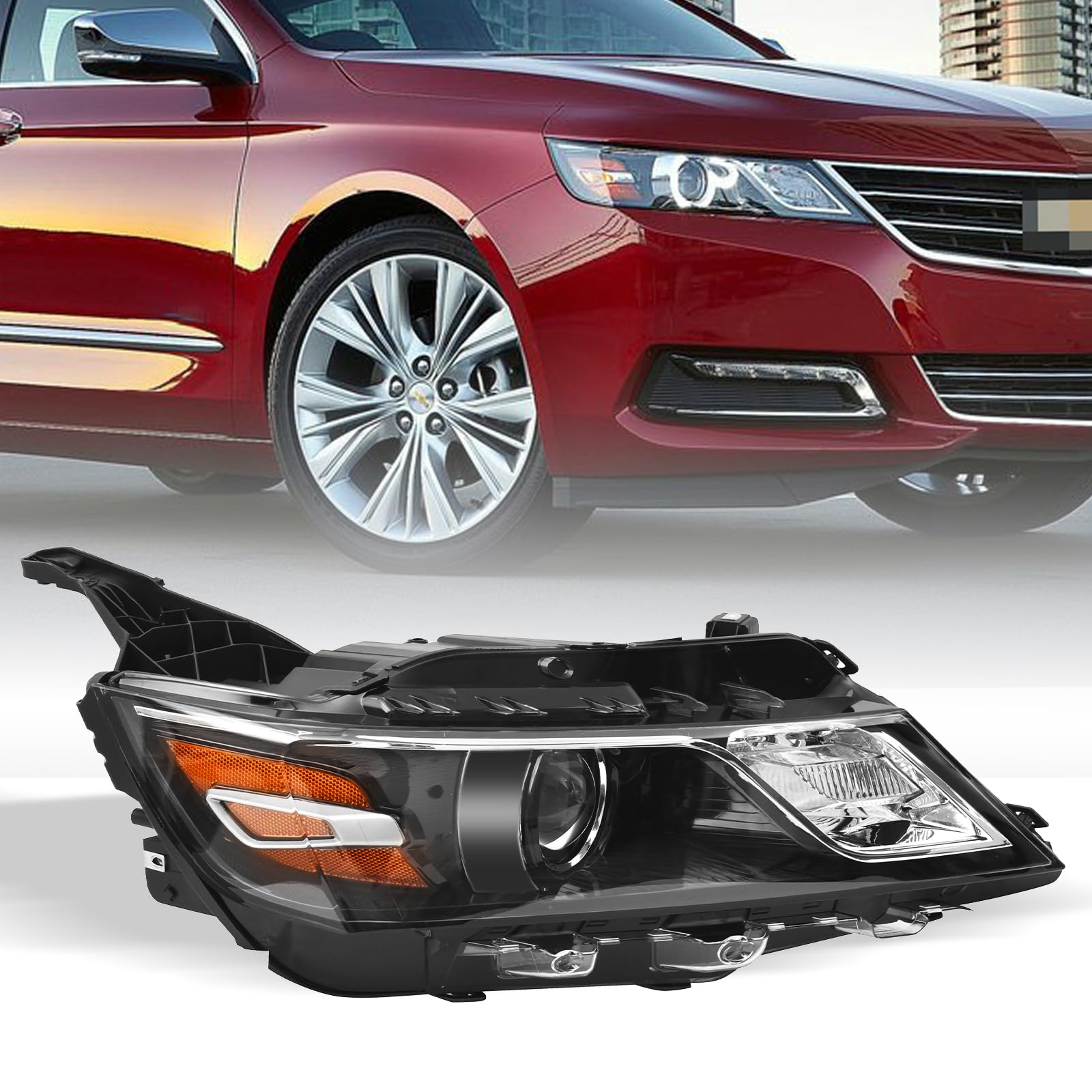 Right headlamp assembly composite new aftermarket replacement Chevrolet Impala 2014