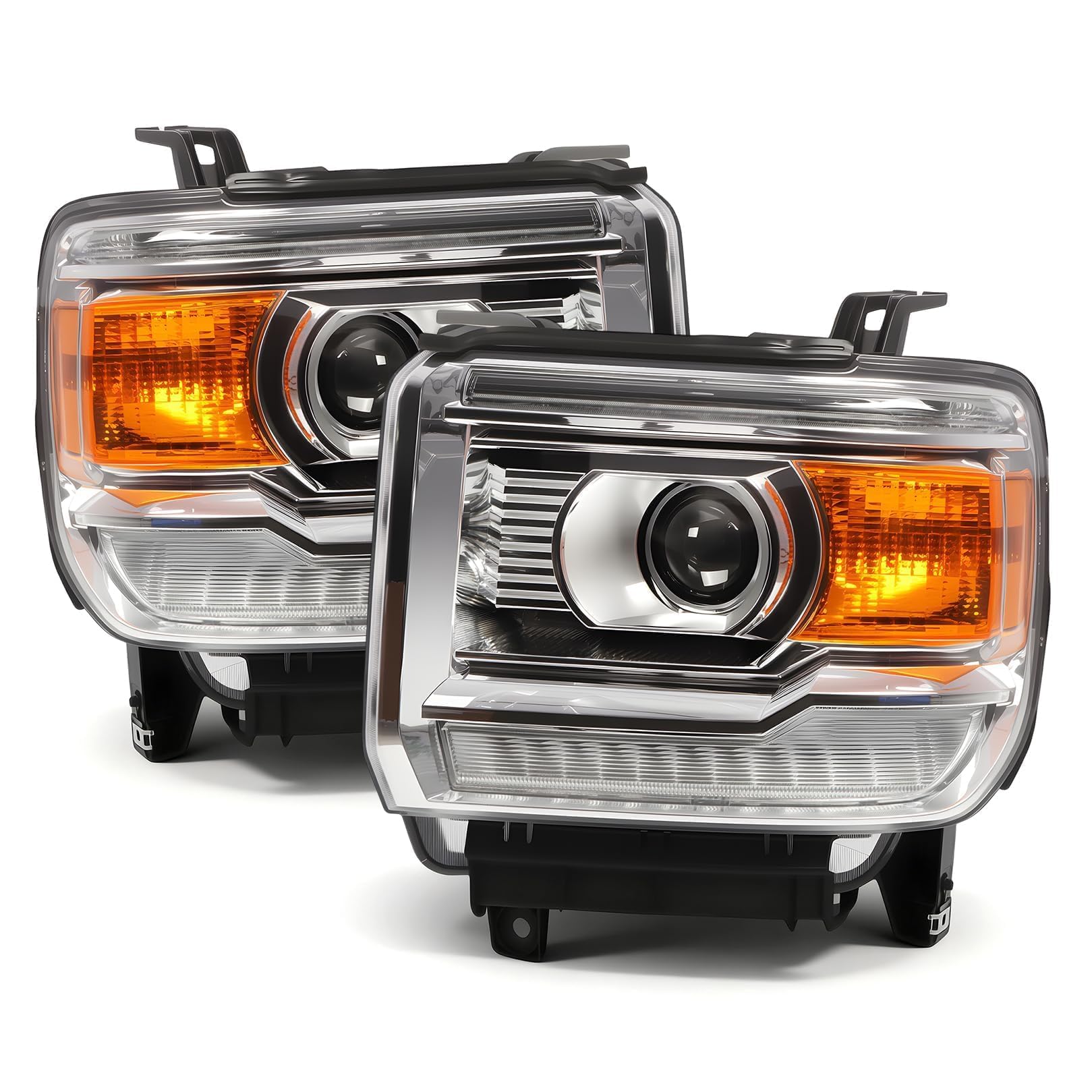 Right headlamp assembly composite new CAPA certified aftermarket GMC Sierra 1500 2014-2018