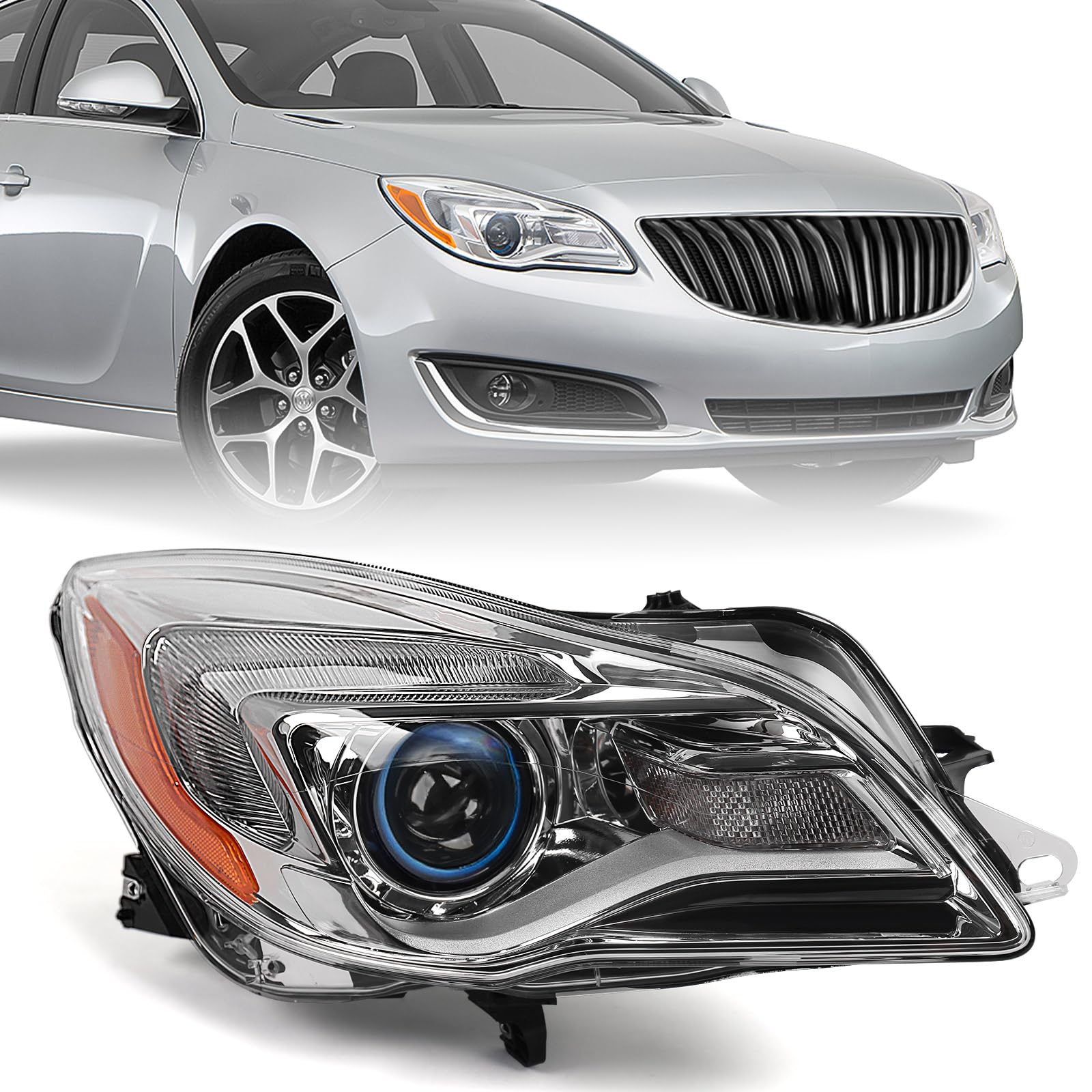 Right headlamp assembly composite new aftermarket replacement Buick Regal 2014-2017