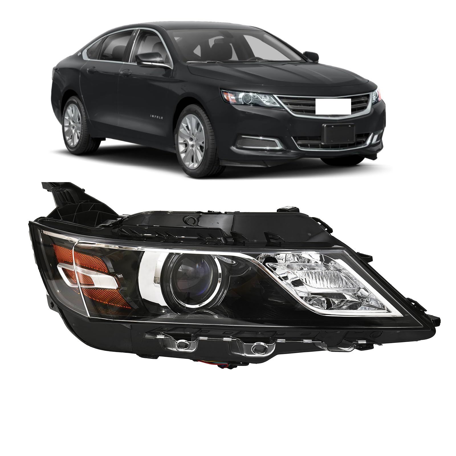 Right headlamp assembly composite new aftermarket replacement Chevrolet Impala 2015-2018