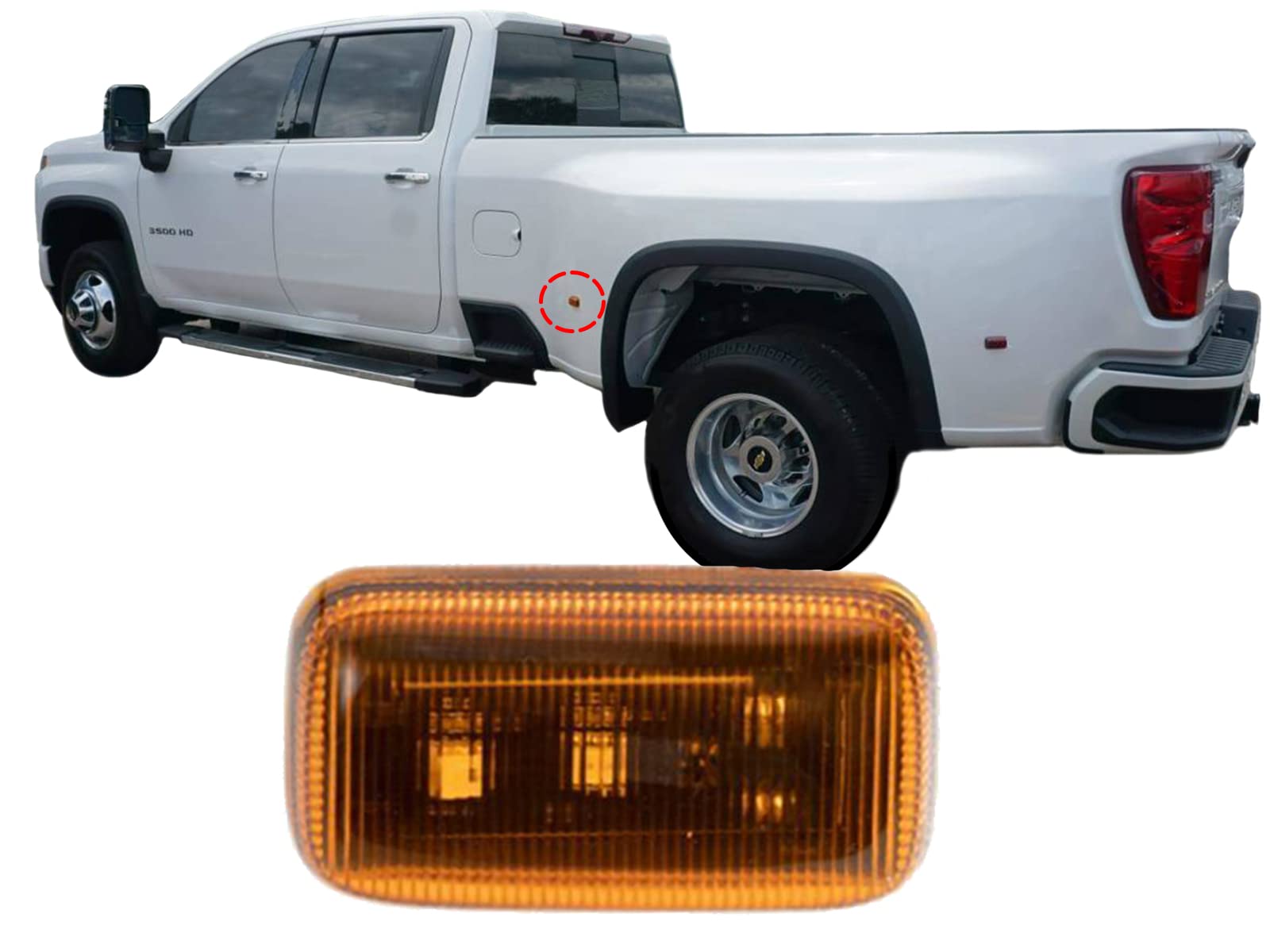 Right front marker lamp assembly new aftermarket replacement Chevrolet Silverado 2500 HD 2020-2025