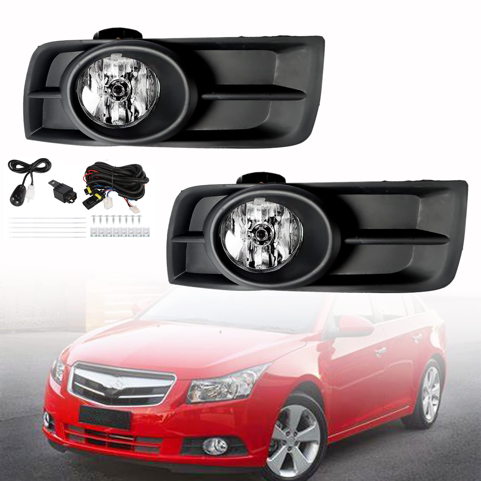 Left fog lamp assembly new CAPA certified aftermarket Chevrolet Cruze 2011-2015