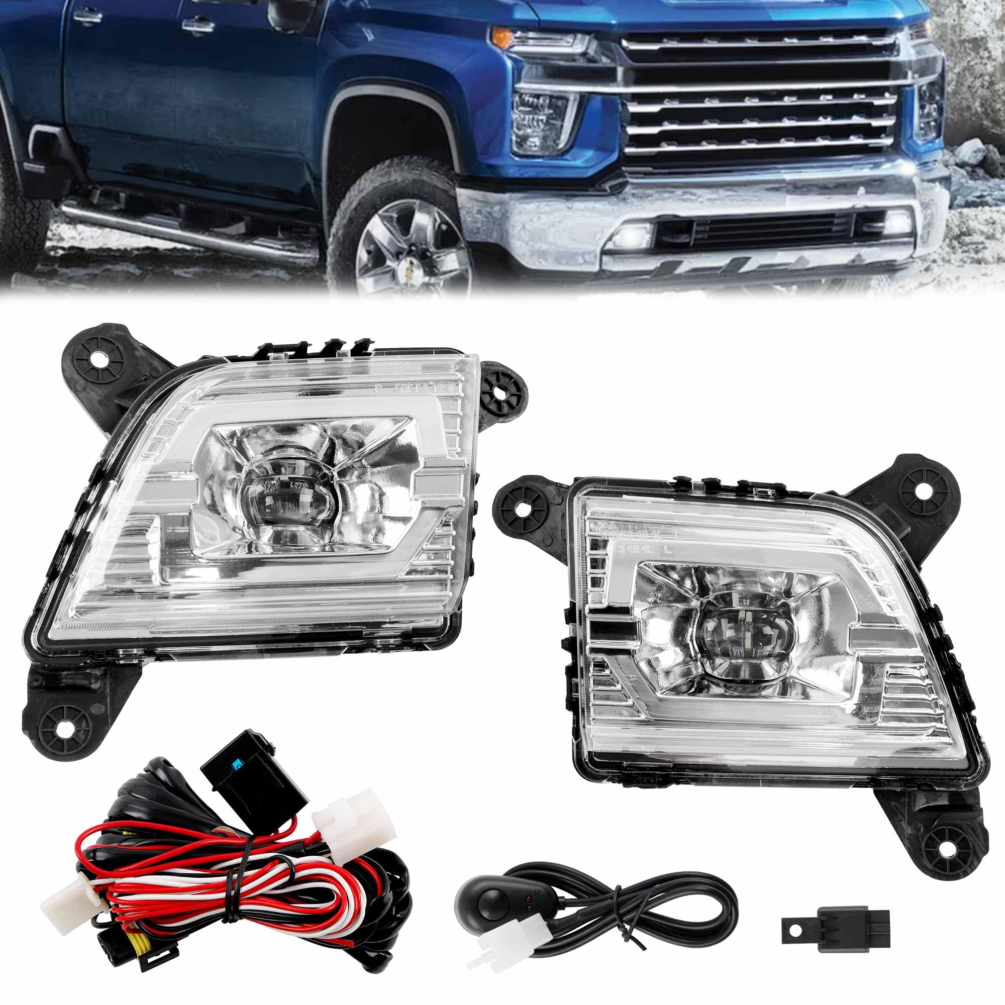 Phare antibrouillard droit neuf certifié CAPA Chevrolet Silverado 2500 HD 2020-2023 (Right fog lamp assembly)