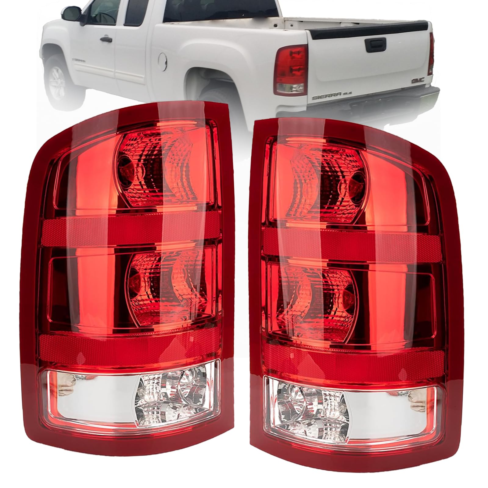 Left taillamp assembly new CAPA certified aftermarket GMC Sierra 1500 2007-2013