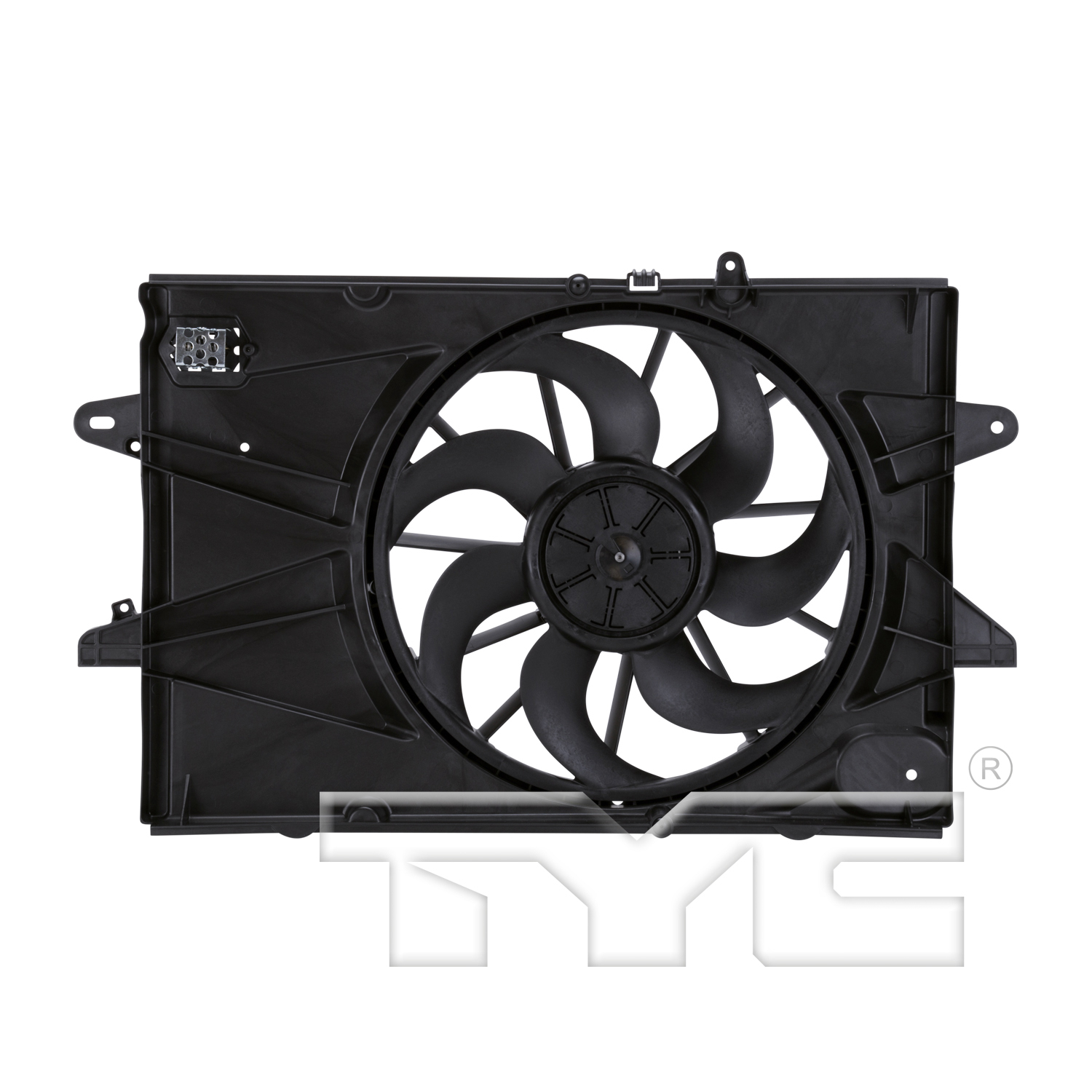 Radiator cooling fan assembly new aftermarket replacement Chevrolet Equinox 2010-2017