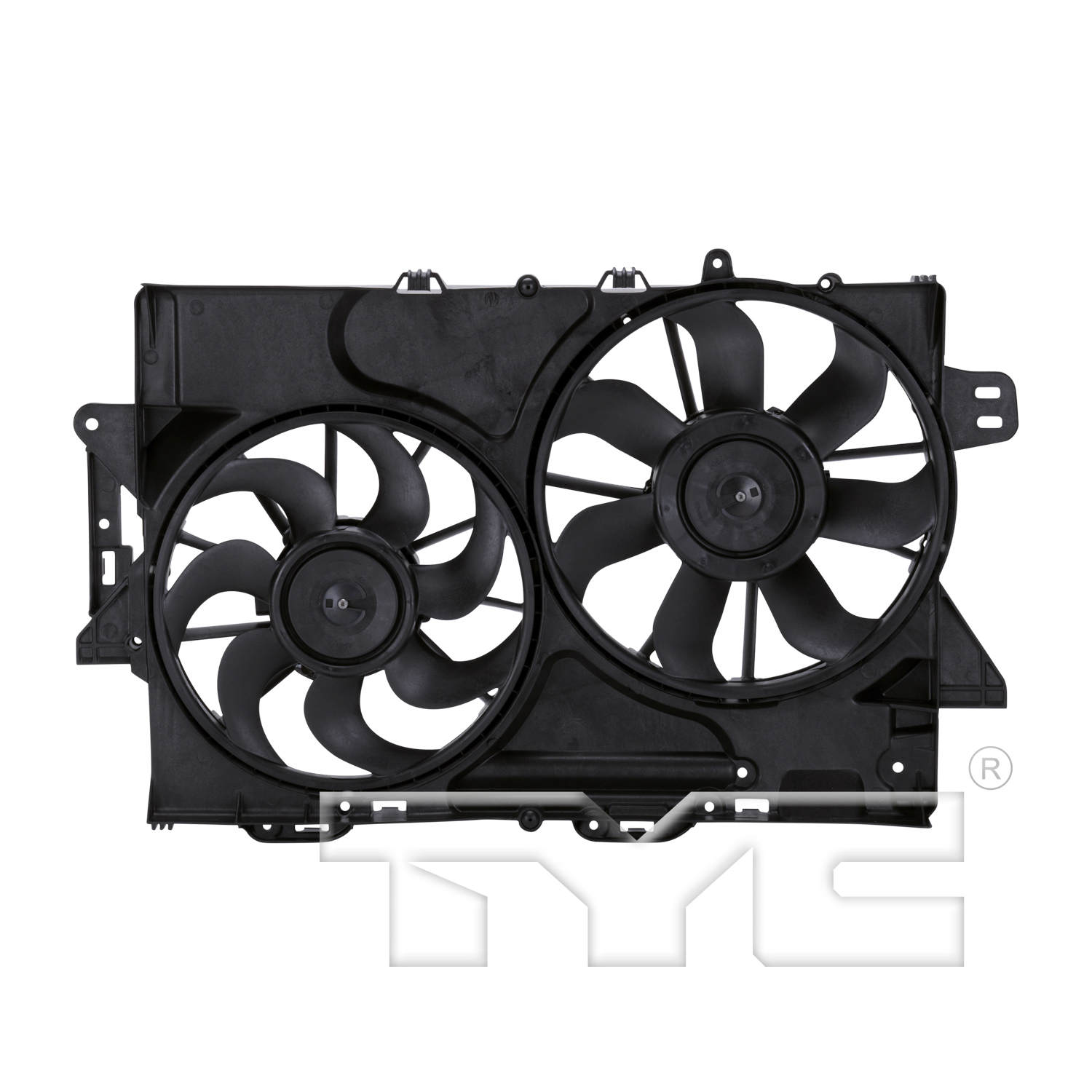 Radiator cooling fan assembly new aftermarket replacement Chevrolet Equinox 2008-2009