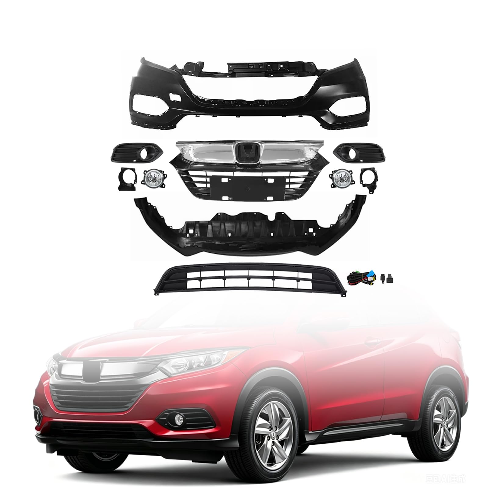 Front bumper cover new aftermarket replacement Honda HR-V 2019-2022